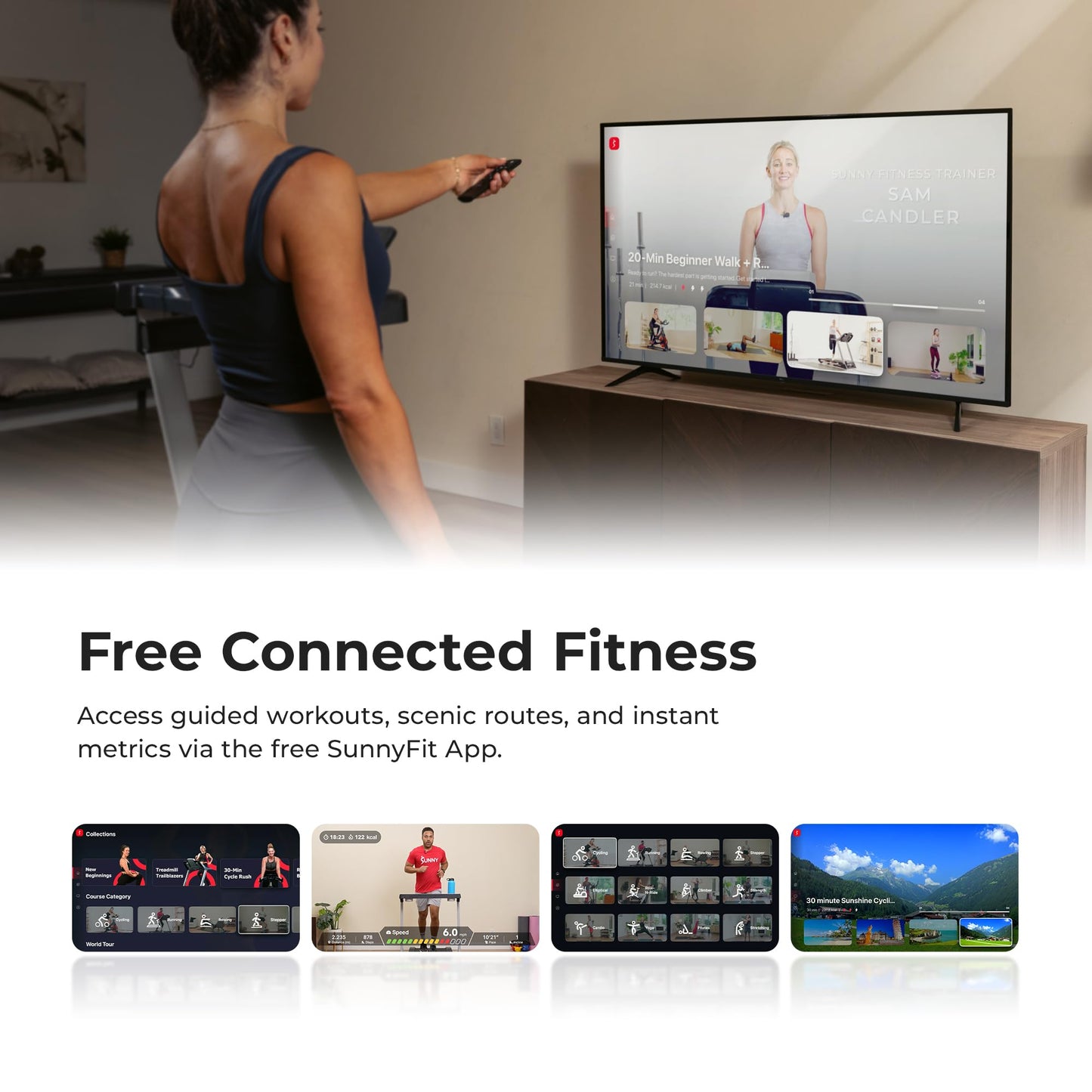 Sunny Health & Fitness Pace 500 Smart Wi-Fi Treadmill with 12-Level Auto Incline, 18" Running Belt, Quiet Brushless Motor, Digital Display, Bluetooth & SunnyFit App – SF-T724081