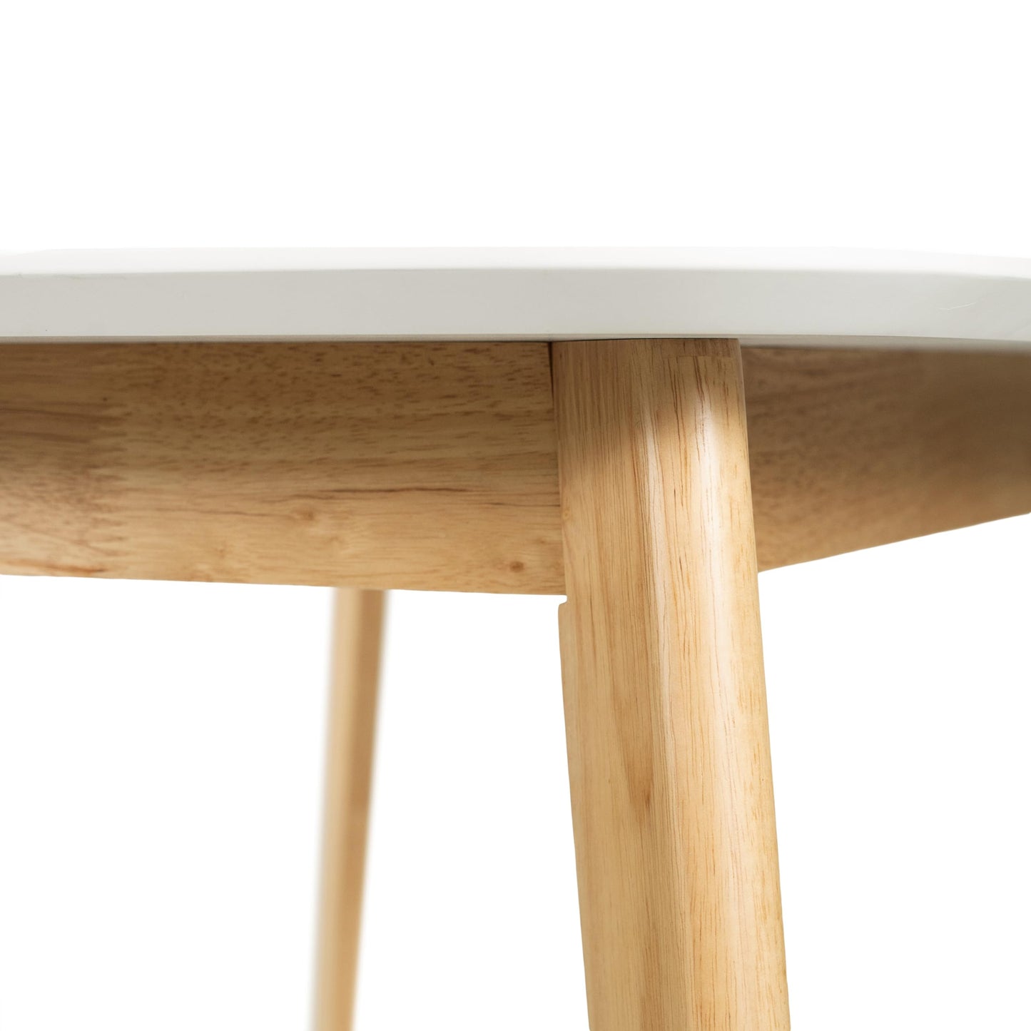 59" Dining Table, Solid Wood Kitchen Desk for Dining Room, Rectangular, Farmhouse Natural Oak with White Top, Quick Assembly