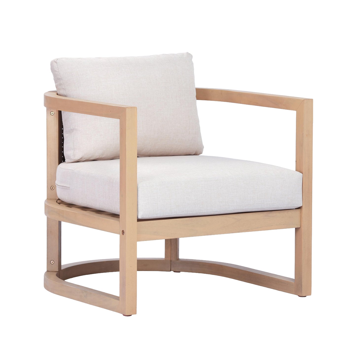 Christopher Knight Home Fido 8-Seater Patio Furniture Set with Cushion, 5 Piece Outdoor Acacia Wood Conversation Set, Sold Wood Outdoor Sectional Sofa Set with Coffee Table, Light Teak+Beige