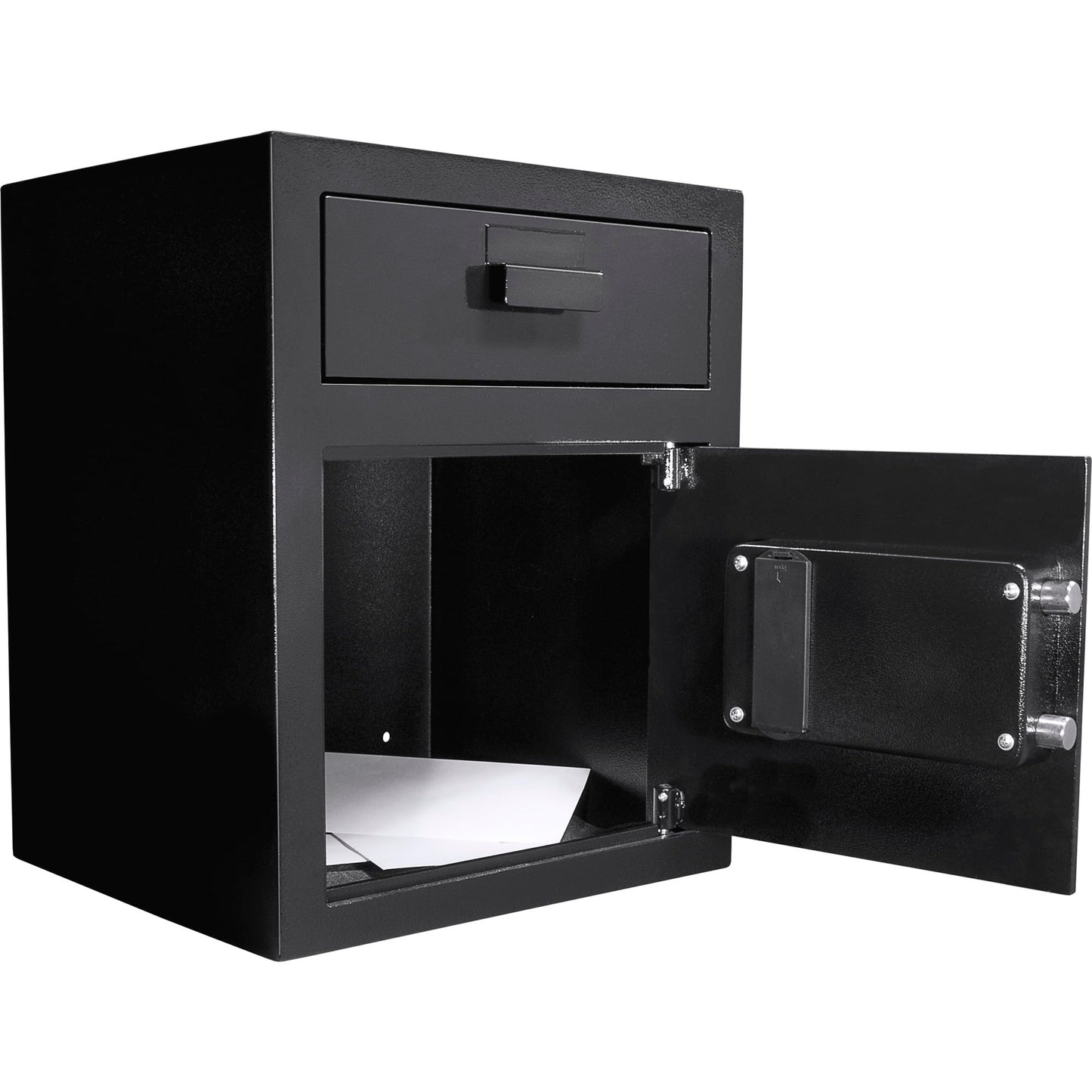 Barska Digital Depository Safe with Drop Slot – Solid Steel Lock Box for Cash, Mail & Valuables, Dual PIN Code Access, Anti-Pry Door, 2 Steel Bolts, Mounting Hardware – for Home & Office Security