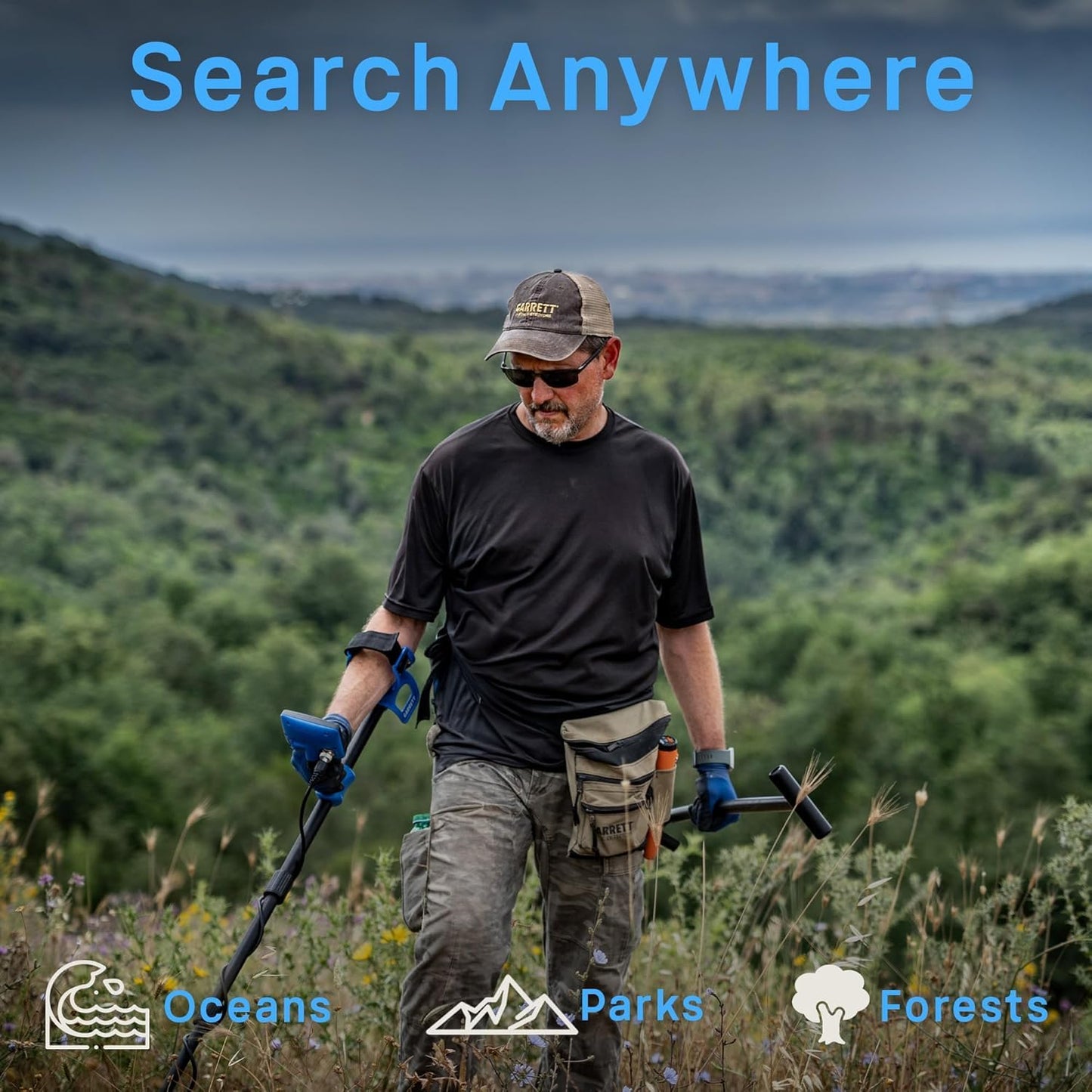 Garrett Vortex VX9 - Made in the USA - Metal Detector for Adults - MD-MF Tech - Waterproof to 16 ft, 8.5” x 11” Searchcoil, 7 Frequency Options, Three-Tiered Target ID Scales - Weighs 2.9 Pounds