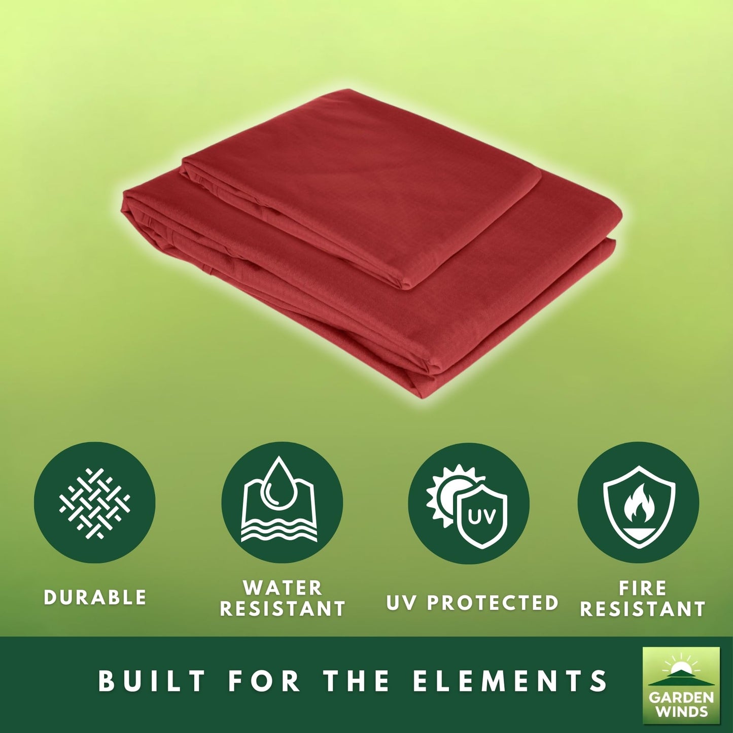 Garden Winds Reinforced RipLock 350 Replacement Canopy Top Cover Compatible with Heritage 12’ x 12’ Hexagon Gazebo Models L-GZ793PST-E, A101011800 - Cinnabar