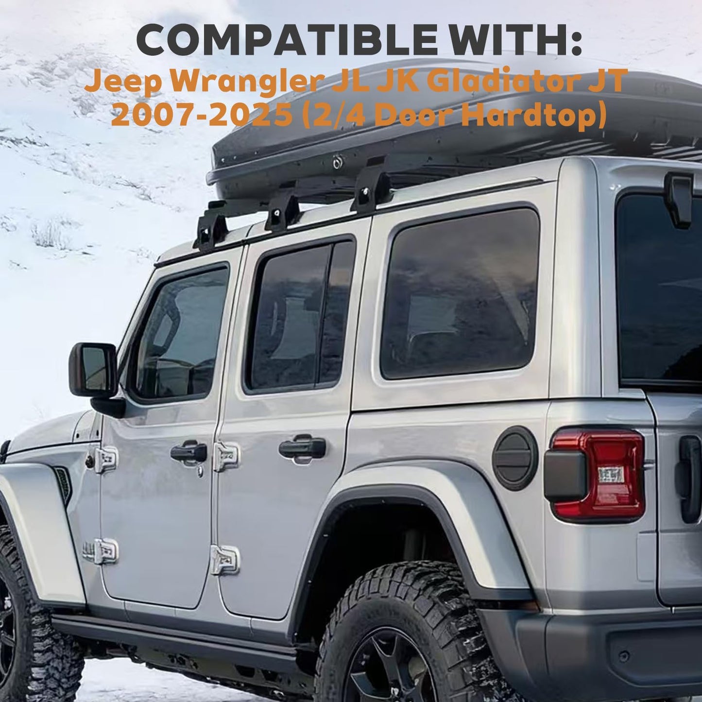 PRYNTO Roof Rack Cross Bars for Wrangler JK JL Gladiator JT 2007-2024, Heavy-Duty Steel, 450 lbs Capacity, Easy Install, Multi-Function, Reduces Wind Noise
