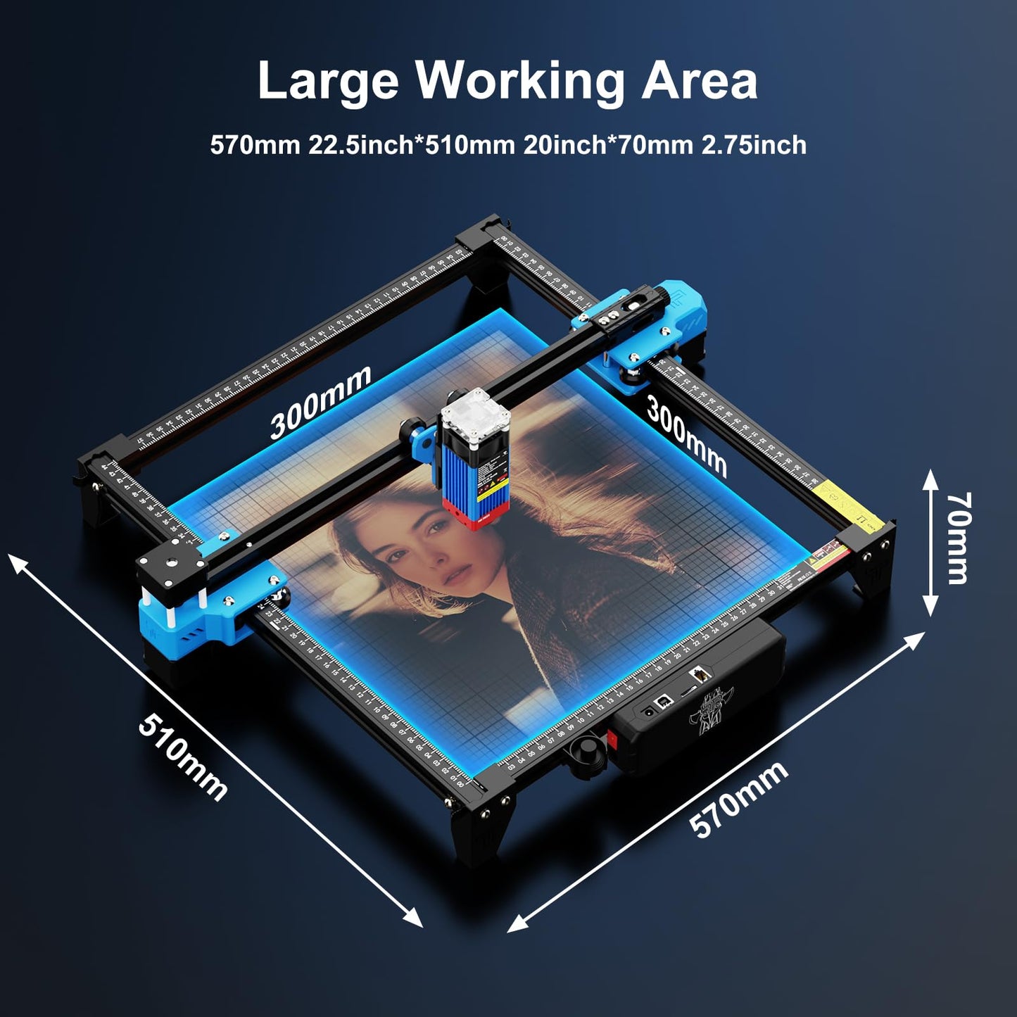Twotrees TTS-55 Pro Laser Engraver 5500mW Laser Engraving Machine,Laser Cutter,300 x 300 mm Work Area,0.08mm Laser Spot Engraver Machine for DIY,Wood,Metal,Acrylic,Glass,Stainless Steel