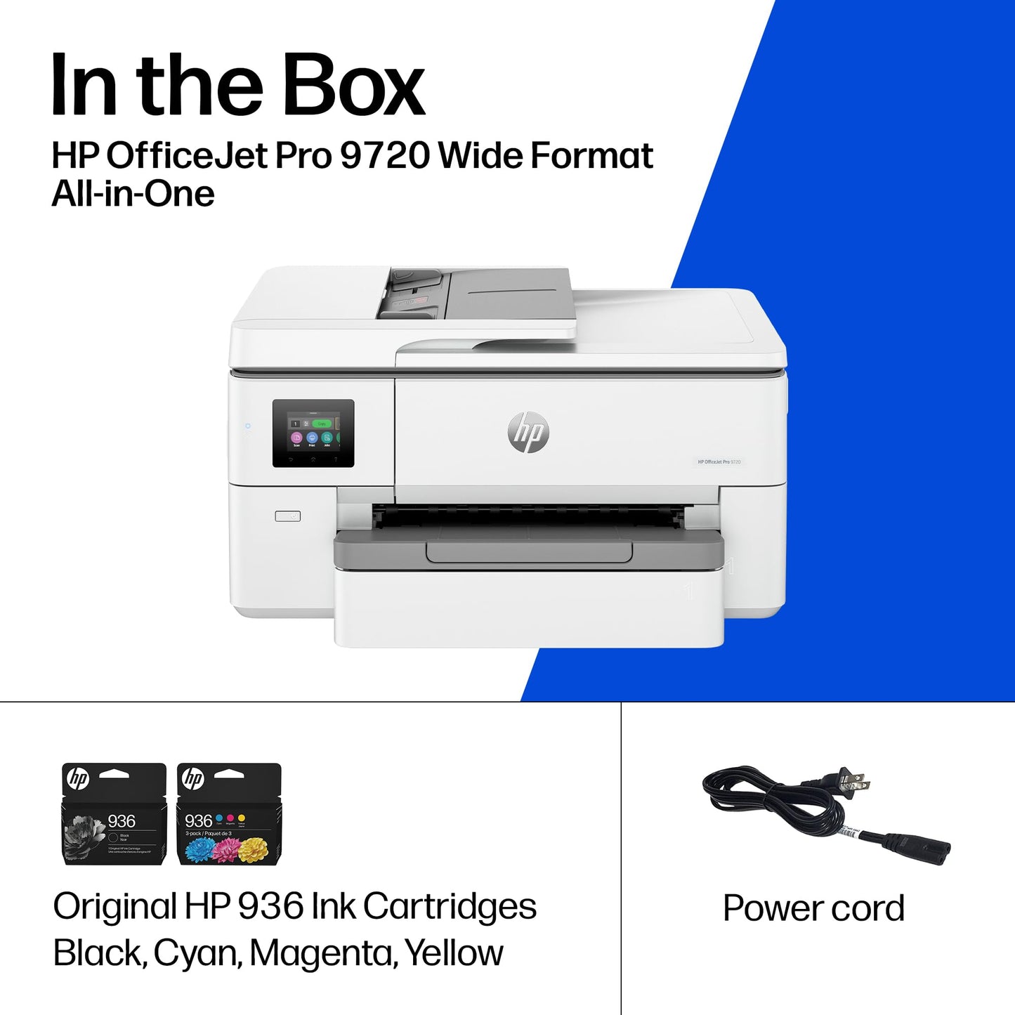 HP OfficeJet Pro 9720 Wide-Format Wireless All-in-One Color Inkjet Printer, Print, scan, Copy, fax up to 11x17, ADF, Duplex Printing Best-for-Office, 3 Month Trial of Instant Ink Included (C2XF9A)