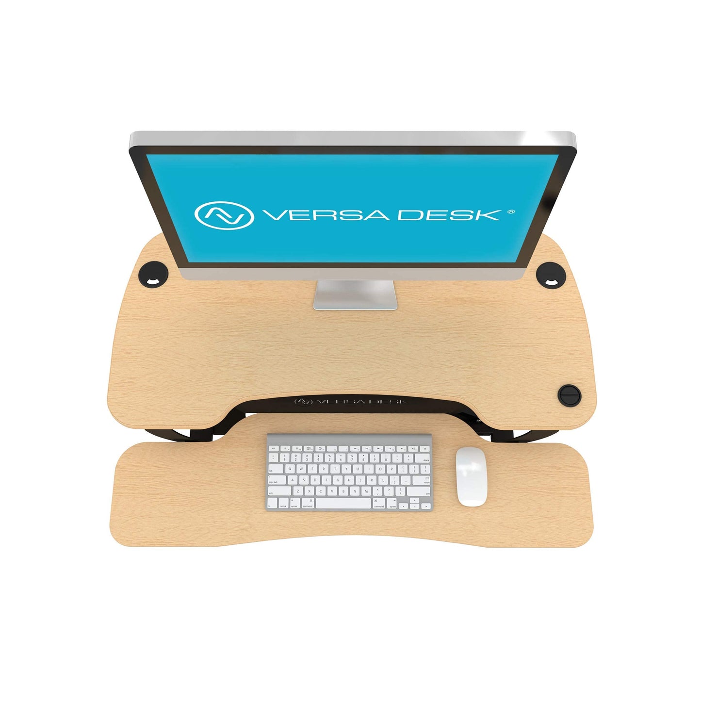 VERSADESK PowerPro 36” x 24” Standing Desk Converter | 36 Inch Electric Height Adjustable Sit to Stand Desk Riser w/Keyboard Tray & USB Hub - Ergonomic Workstation for Home & Office, Maple