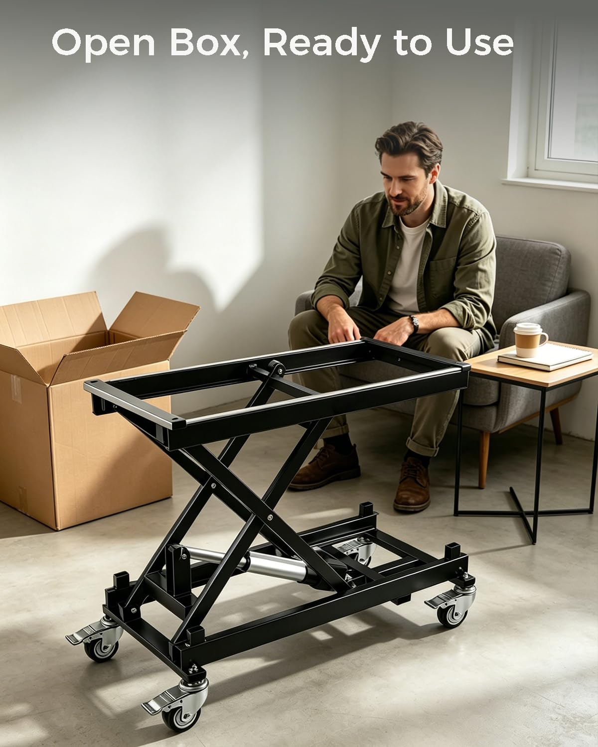 Electric Lift Table 320 lbs Capacity, 8.3-22.8 in Height Adjustable Lifting Platform with Wired/Wireless Remote,Single Scissor Lift Table,for Working Platform,Computer Desk, Material Handling