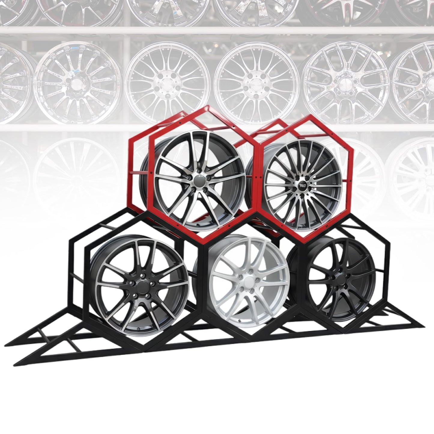 Heavy Duty Tire Storage Rack Adjustable Tire Rack for Garage Wall Mount Wheel Organizer Holder for Exhibition Shop Garage Trade Show