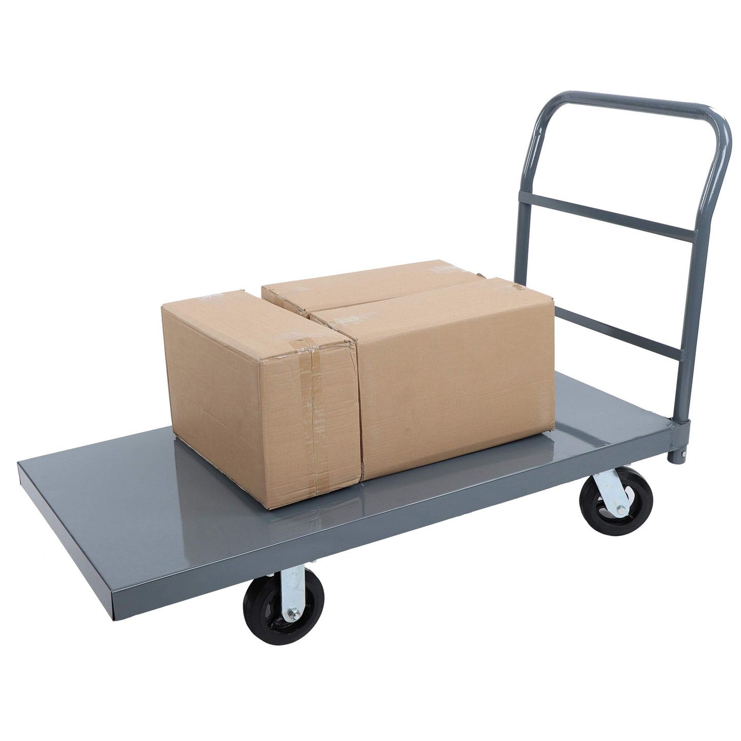 BISupply Platform Truck Industrial Flat Dolly Cart with Wheels - Heavy Duty 24 x 48 Cart - 2000lb Capacity Flatbed Hand Truck 1 Pack