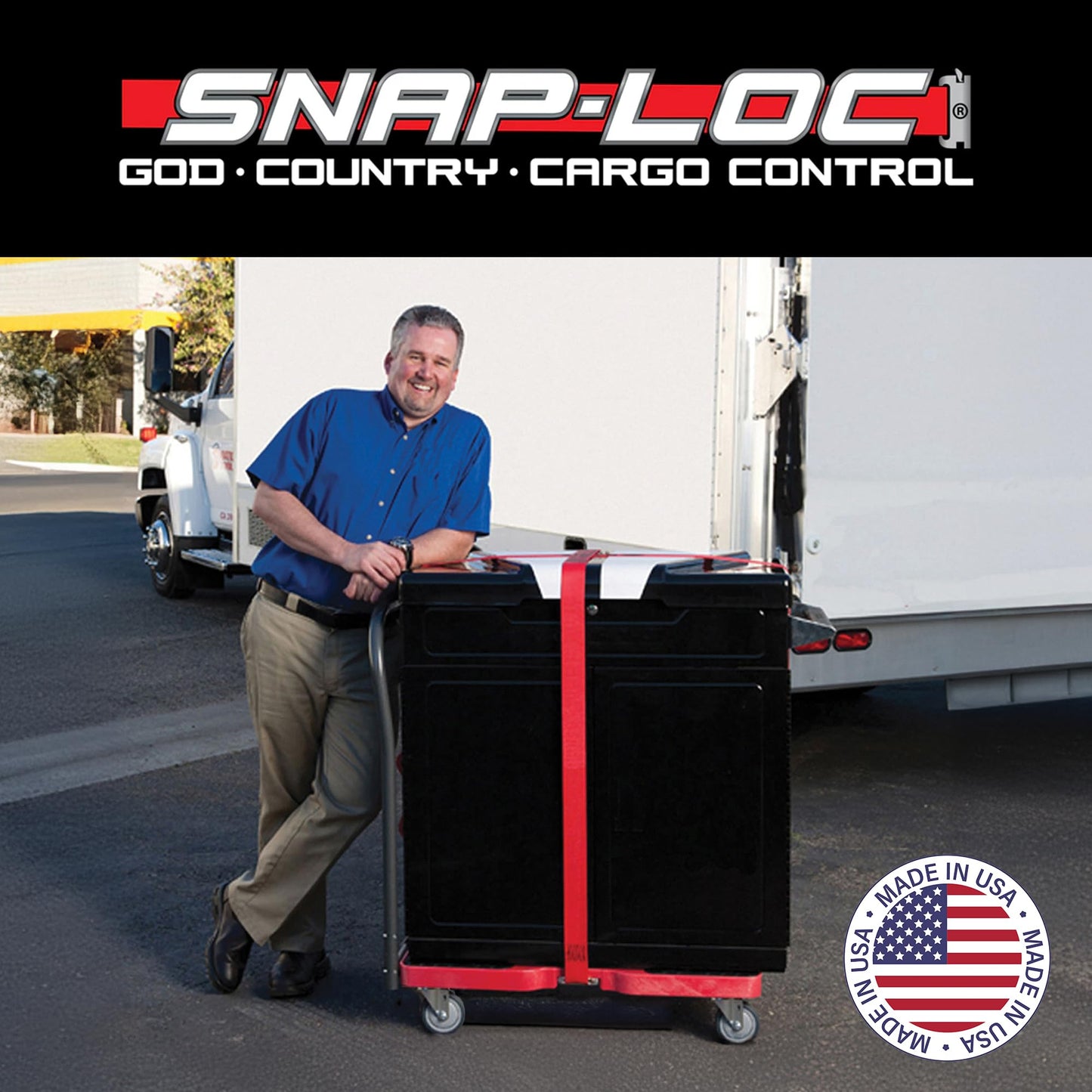 SNAP-LOC, Heavy Duty Moving Dolly 4 Wheels, 1,500 lb, OPS Dollies for Moving Cargo with Steel Frame, E Strap Attachment Included, Made in USA, Black