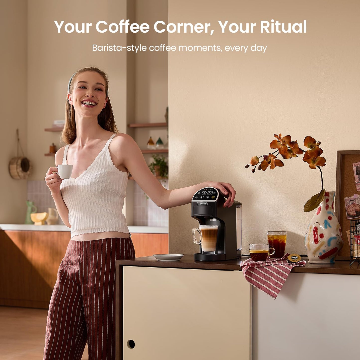 Magician2 Mini Coffee Maker compatible with Keurig K Cup, Nespresso Original, Dolce Gusto, ESE Pods | LED Touchscreen, Customizable Brewing, 20 Bar, 42 oz | Espresso Coffee Machine for Home & Office