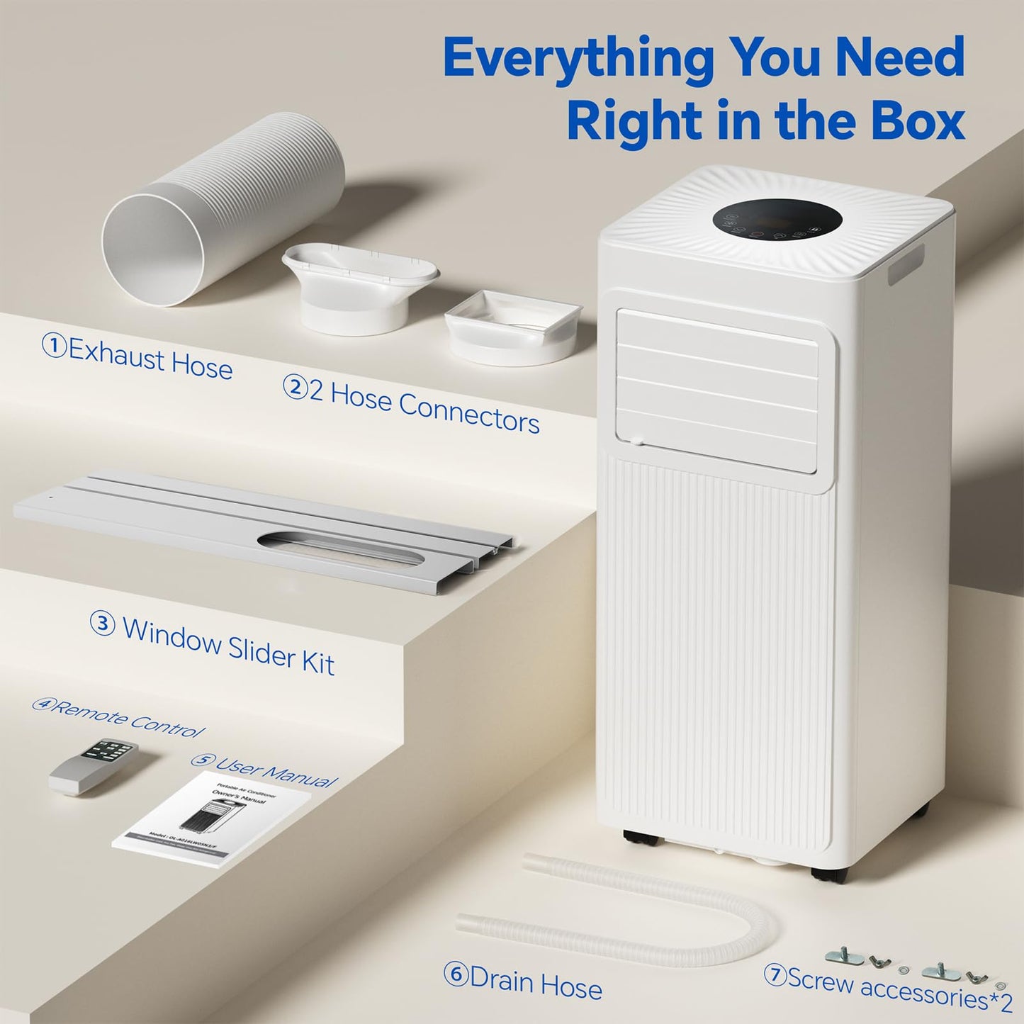 Eastdream 16000 BTU Portable Air Conditioner for Rooms Up to 850 Sq. Ft., Smart WiFi AC Unit with App & Remote, 5-in-1 Cooling, Dehumidifier, Fan, Sleep Mode, 24H Timer, Window Kit Included