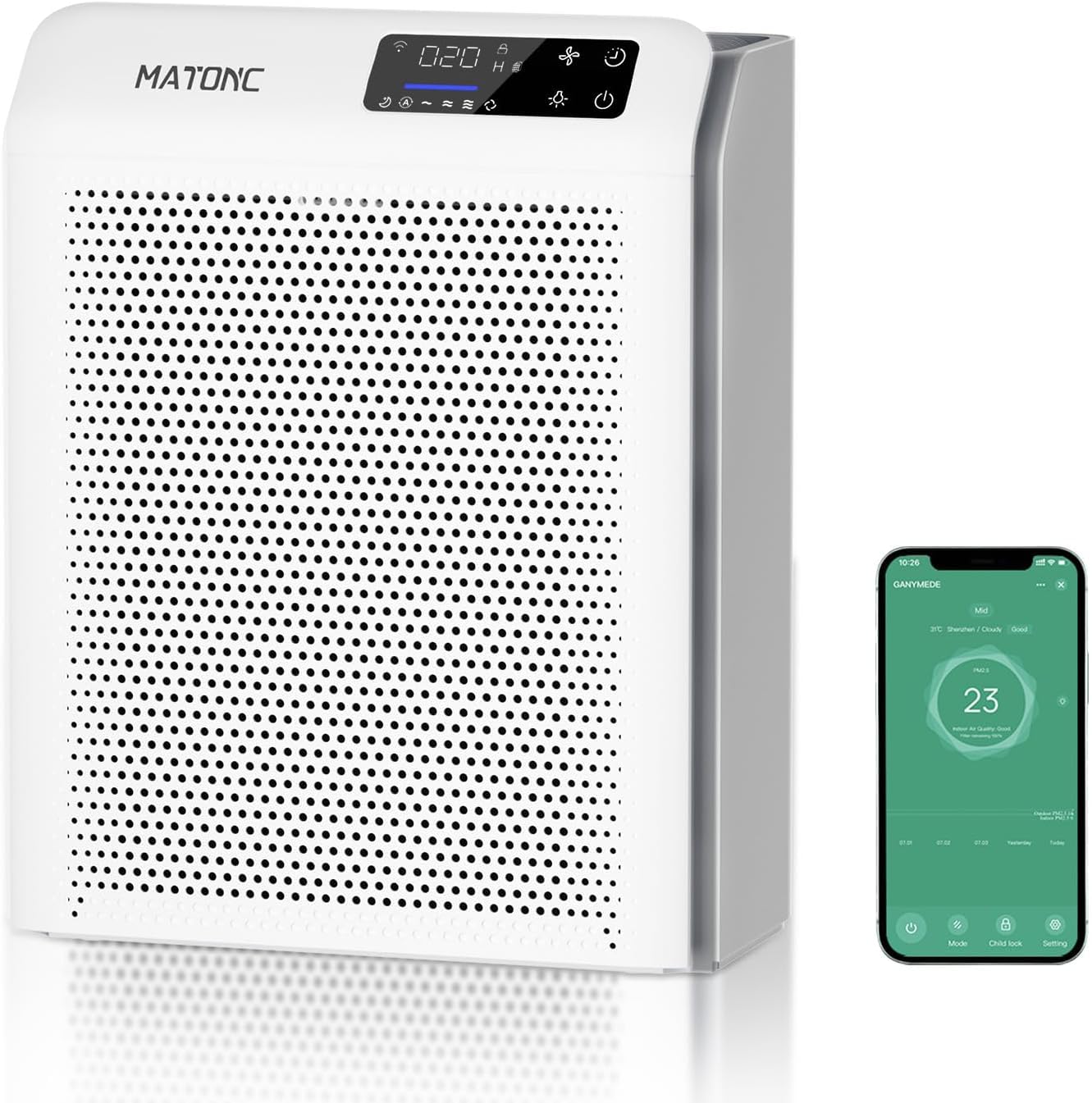 Air Purifiers for Home Large Room Up to 3500 Ft², Hepa Air Purifiers with Smart APP Control,AQI Display,Sleep and Auto Mode Air Cleaner for Odors Pet Hair Pollen Dust