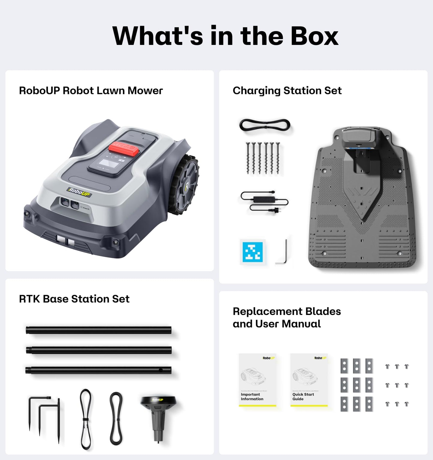 RoboUP T1200Pro Robot Lawn Mower Wire Free, RTK+Vision Ride-on Edge Mapping Mowing for 0.37 Acre Yard, AI Obstacle Avoidance, APP Multi-Zone Management, Automatic Robotic Lawnmower Handle 24° Slope