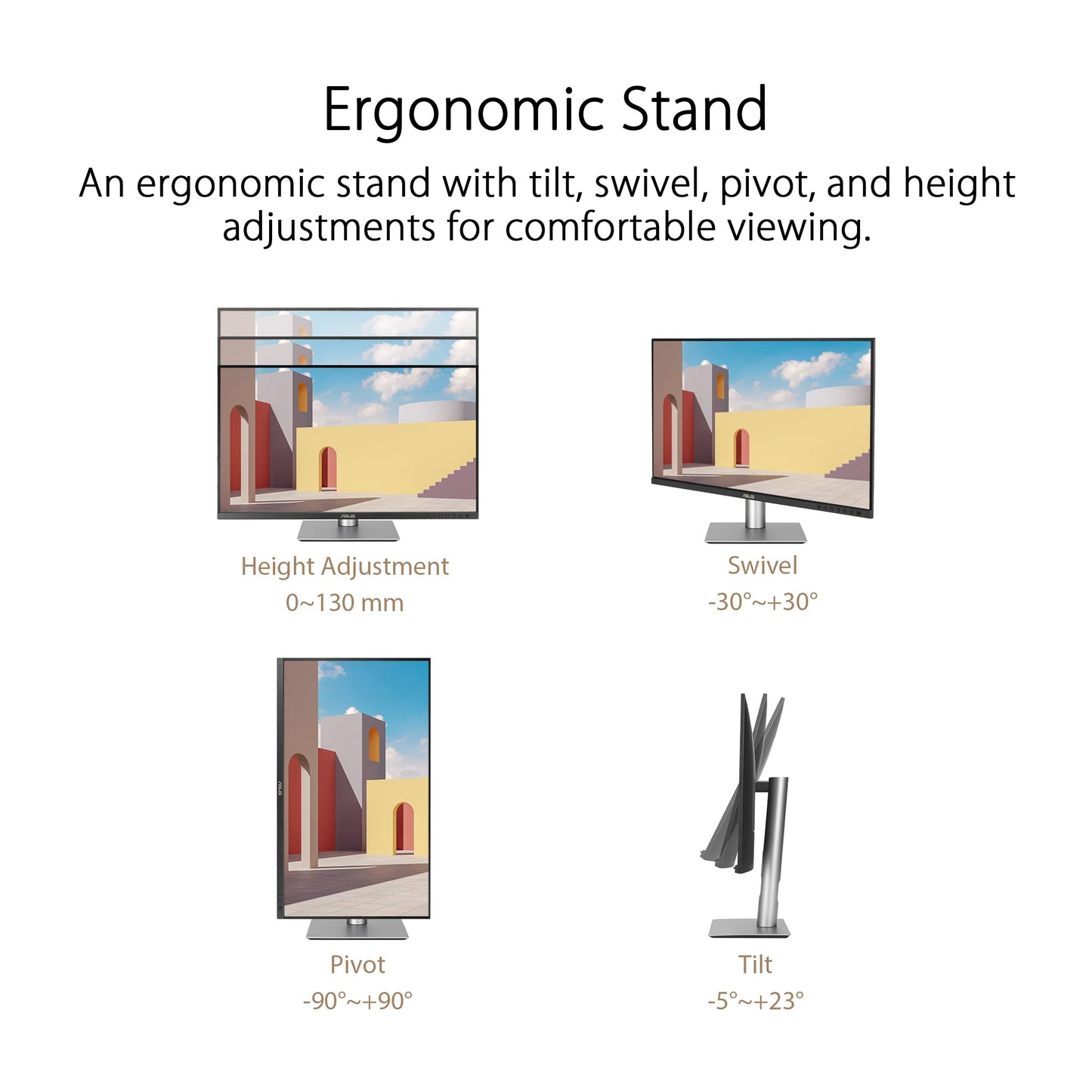 ASUS ProArt Display 27” 4K HDR Professional Monitor (PA279CRV) - IPS, UHD (3840 x 2160), 99% DCI-P3/Adobe RGB, ΔE < 2, Calman Verified, USB-C PD 96W, DisplayPort, Daisy-Chain, Ergonomic, 3yr Warranty