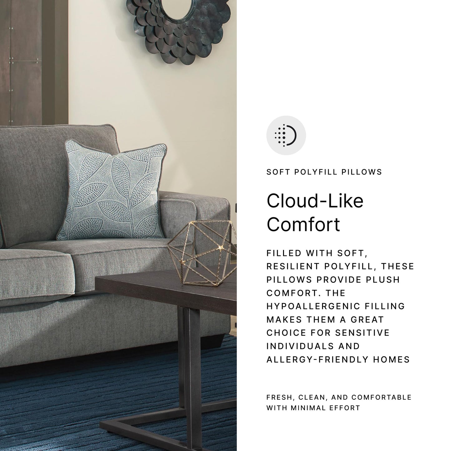 Signature Design by Ashley Altari Modern Loveseat with 2 Accent Pillows, Light Gray