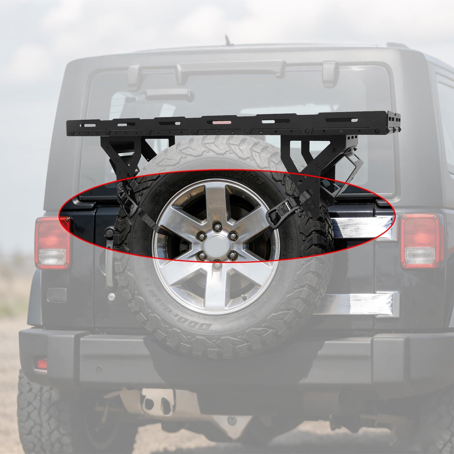 Spare Tire Utility Cargo Basket Storage Rack,for 30-40 Inch Tires,80 LBS Load Capacity, No-Drill Installation, Fit for 1976-2026 Jeep Wrangler JK JL TJ YJ CJ, Ford Bronco, RV & SUV Camping Gear Mount