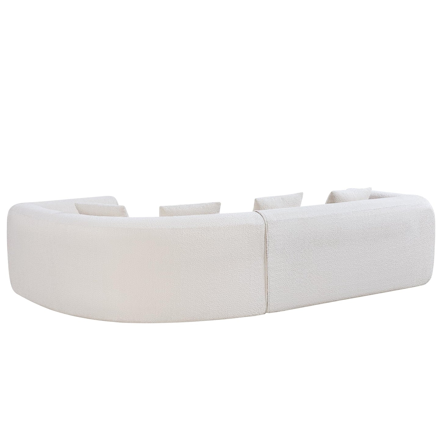 Christopher Knight Home Reiss 110" Curved Modular Sectional Sofa, Comfy Sofa Couch with Chaise Lounge, Modern Cloud Couch with Deep Seat, Fabric Upholstered Set for Living Room Bedroom, Almond