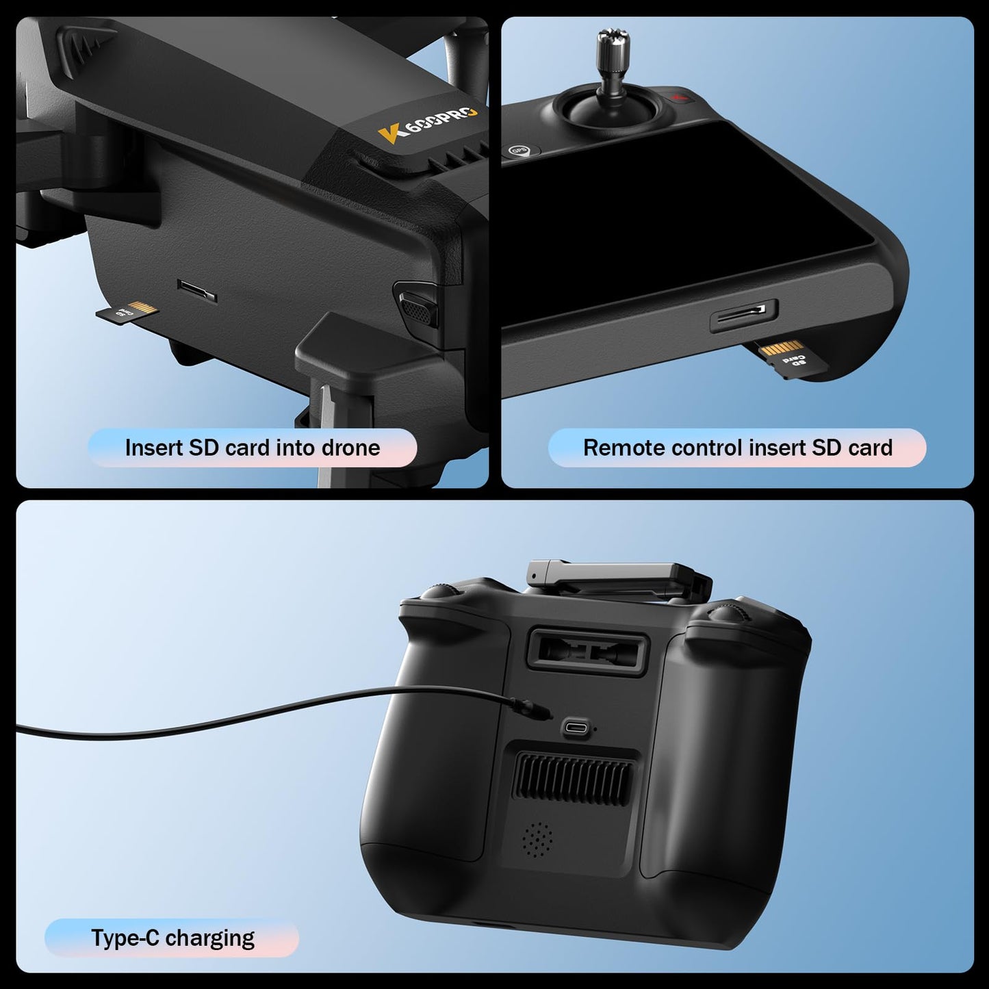 K600PRO GPS Drone with EIS 4K Camera for Adults Beginner,3 Axis Gimbal Professional Long Range Drone with 5.5'' Touchscreen on Controller,Auto Return Follow Me,15KM FPV Transmission 55 Min Flight Time