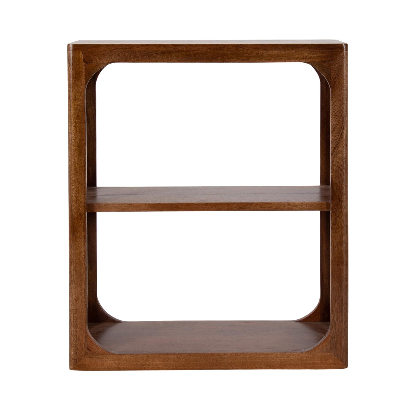 Kate and Laurel Dahl Modern Mango Wood Tiered Wall Shelf, 18 x 7 x 22, Walnut Brown, Decorative Over the Toilet Shelf for Use as Bathroom Storage or Living Room Display Shelving