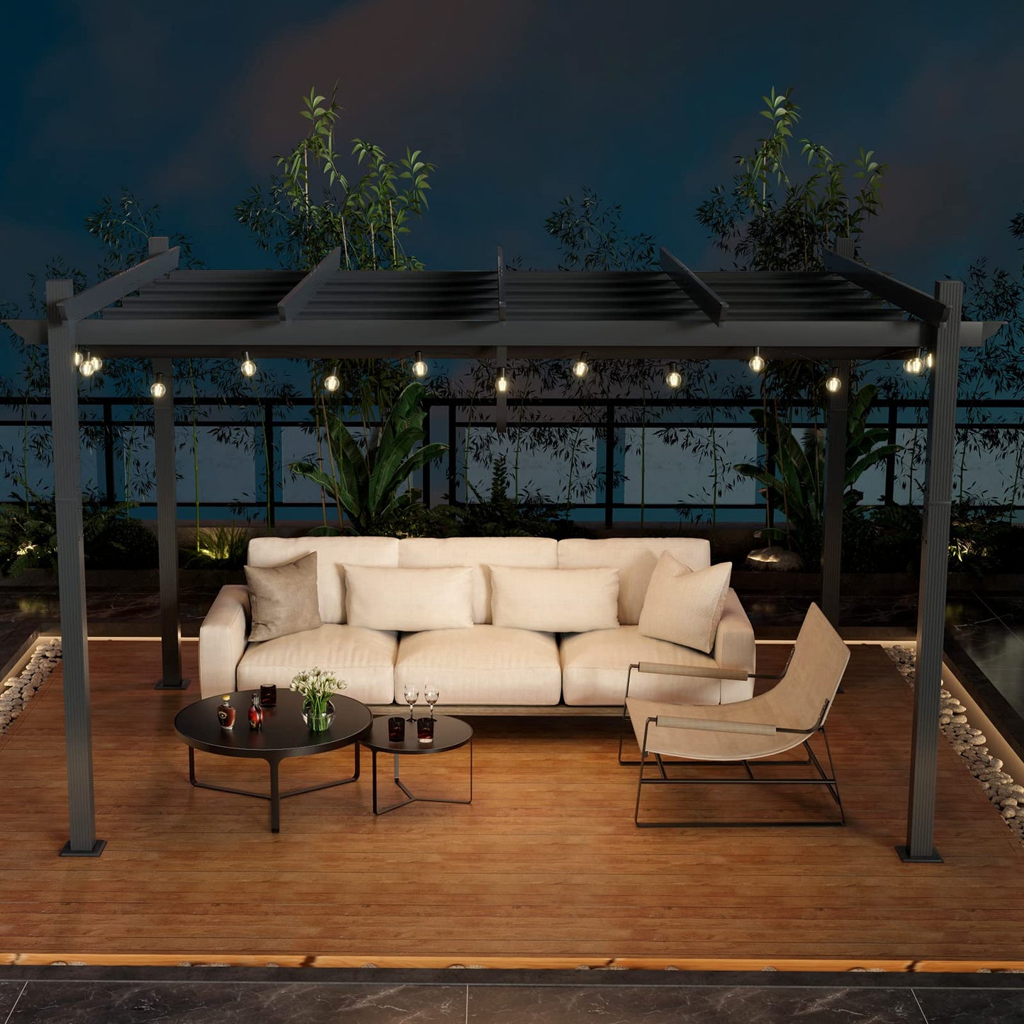 Tangkula 10x13 Ft Pergola, Heavy-Duty Aluminum Outdoor Pergola with Retractable Sun Shade Canopy, Extra Large Patio Shelter Pavilion, Metal Pergola Structure for Deck, Porch, Garden, Yard