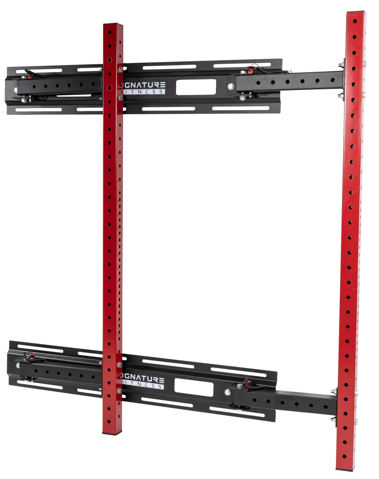 Hulkfit 3x3 Wall-Mount Foldable Power Cage with Pull-Up Bar & J-Hooks - Space-Saving Home Gym Rack - Black