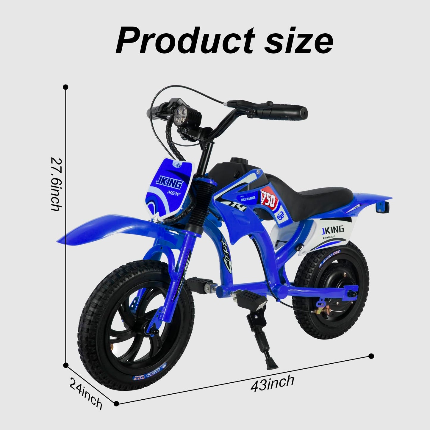 Kids Motorcycle,C6 Kids Electric Dirt Bike,12-inch 160W brushless Motor,3-Speed LCD Display,10 MPH Top Speed,LED Brushless Controller + Moto Sound,8 Miles Range,Blue