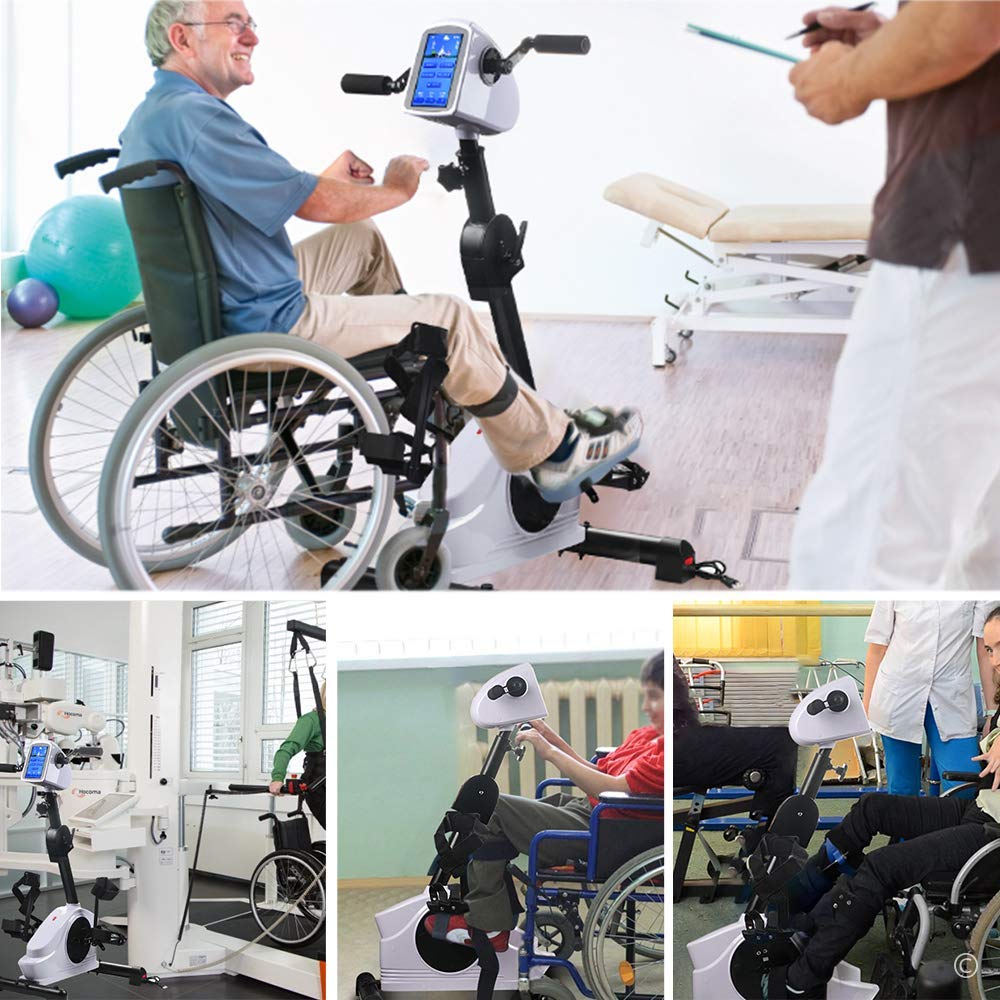 Electronic Physical Therapy Rehab Bike Trainer Exerciser Cycle Arm Leg Pedal Exerciser Bike Health Recovery Pedal Exerciser with 7 inch Display Touchscreen for Handicap, Disabled and Stroke Survivor
