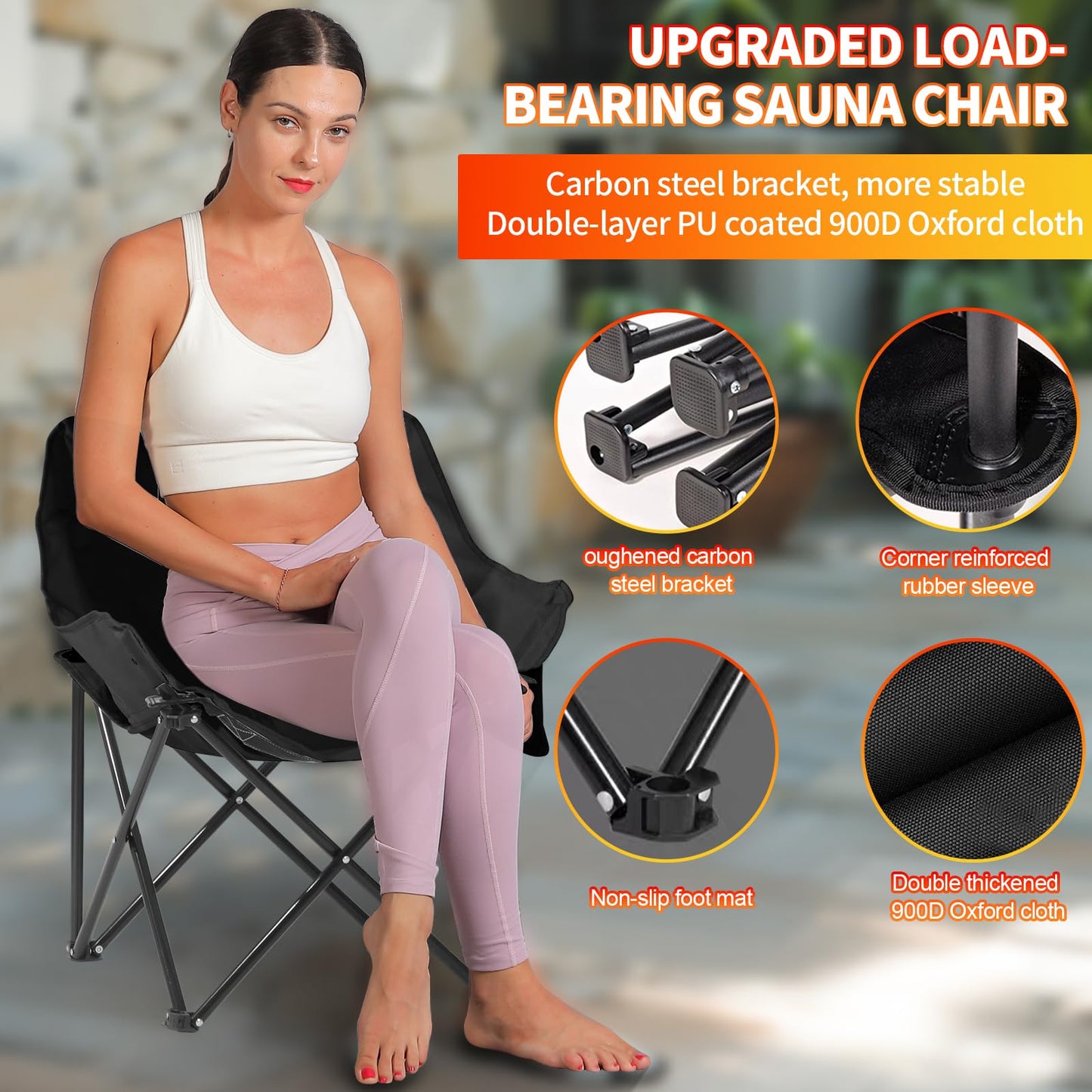 TaTalife 2 Person Portable Infrared Sauna Box, Upgraded Full Size Indoor Home SPA Room, 660nm Red Light Therapy Lamp, Foldable Sauna Chair Set with Remote Control for Home Relaxation & Body Care