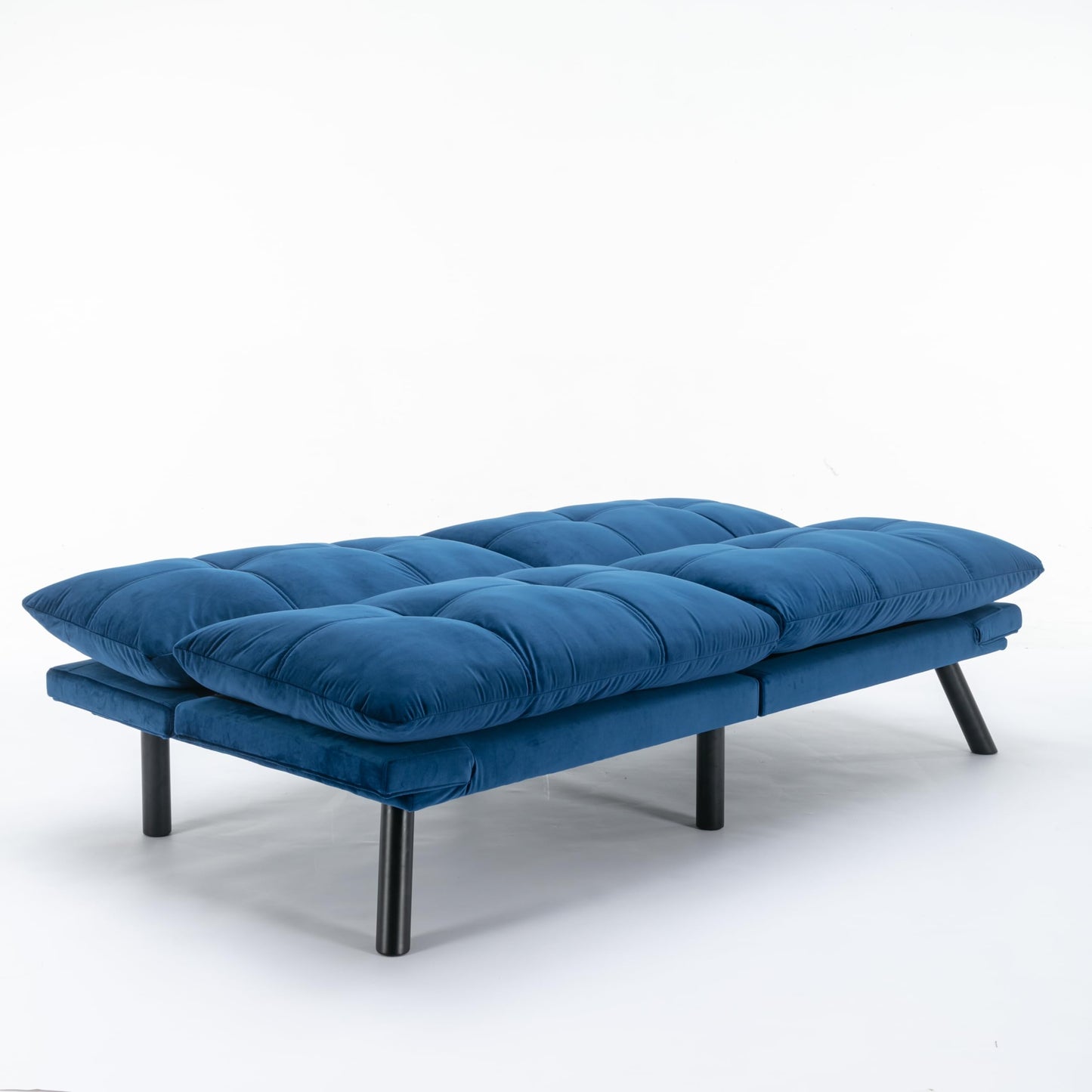 GDFStudio Hayezc Loveseat Sofa, Convertible Sofa Bed, 2-in-1 Folding Modern Futon with Adjustable Armrest & Backrest, 800lbs Capacity Small Apartment Sleeper for Living Room, Office, Navy Blue