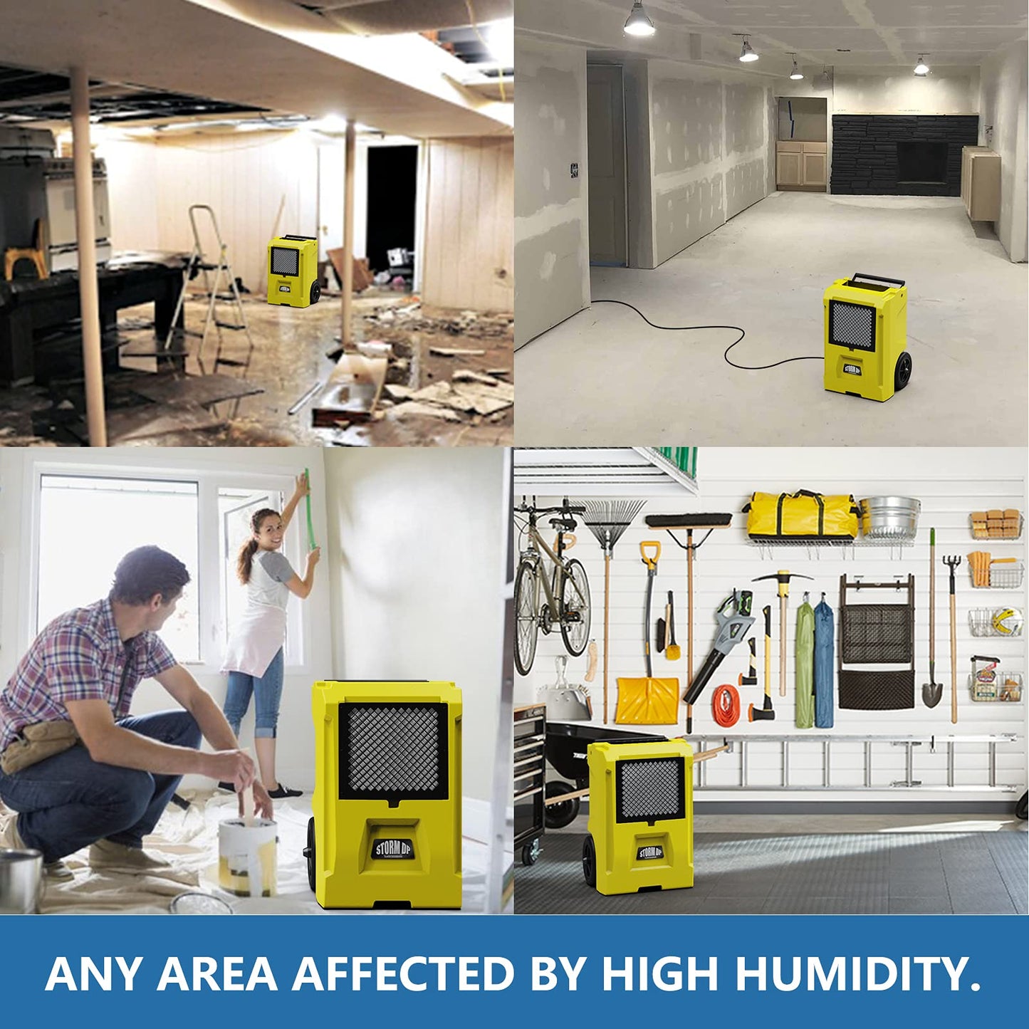 ALORAIR 110 PPD Commercial Dehumidifier with Pump, Basement Dehumidifier Up to 1300 Sq.Ft, Dehumidifier with Drain Hose for Garage,Basements and Flood Repair