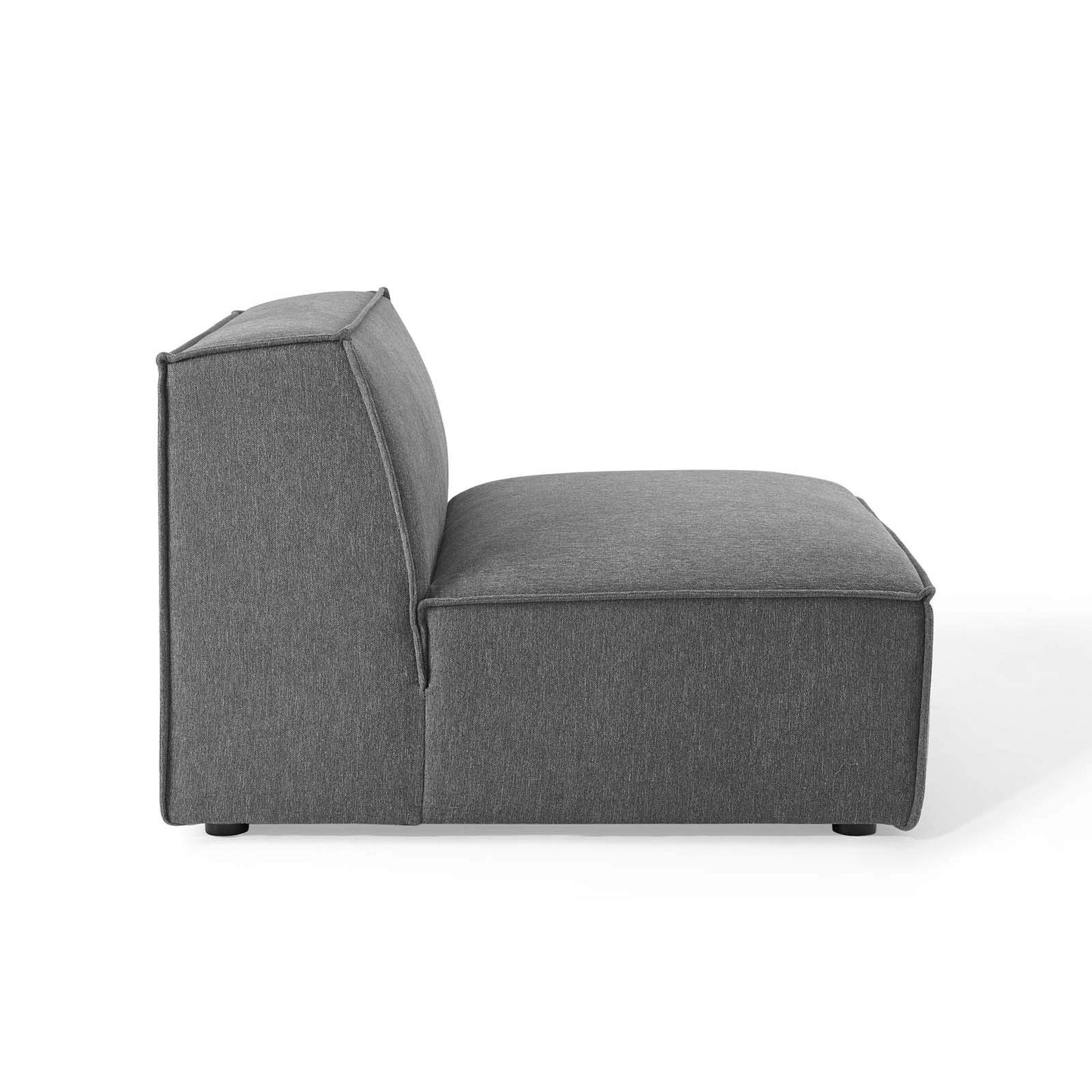 Modway Restore 4-Piece Upholstered Sectional Sofa in Charcoal