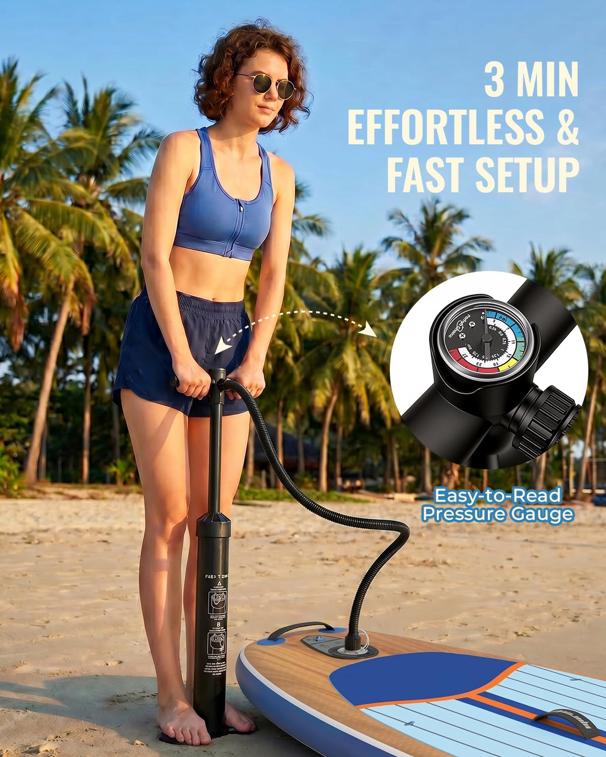Marsdorgan 11' Inflatable Paddle Board Dark Oak with Seat | Extra Wide SUP Non-Slip Deck, 360° Leash | Stable for Family Lake Ocean, Includes 10L Dry Bag