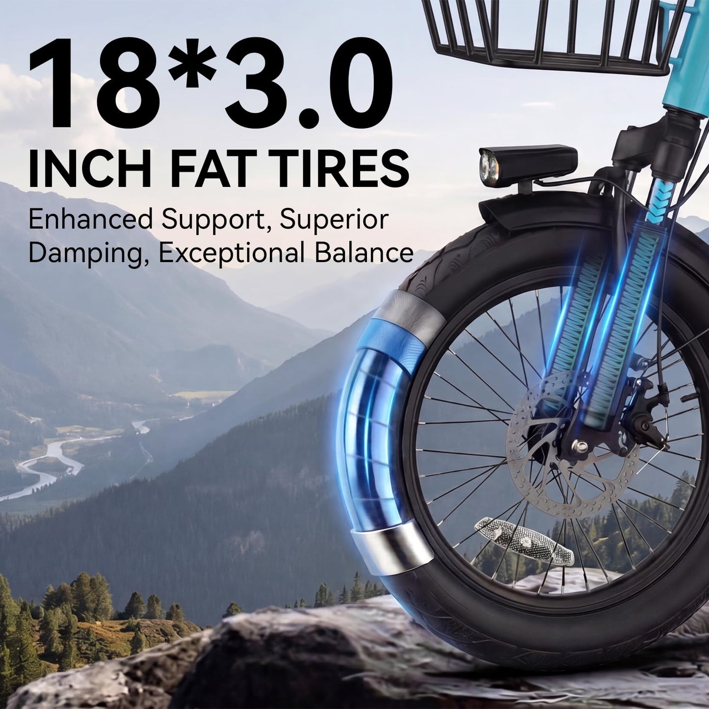 Vivi Electric Tricycle for Adults, Folding Fat Tire 3 Wheel E-Trike, 350W Motor, UL2849 48V 10.4Ah Removable Battery, Step-Thru Frame with Parking Brake, Differential and Front & Rear Baskets