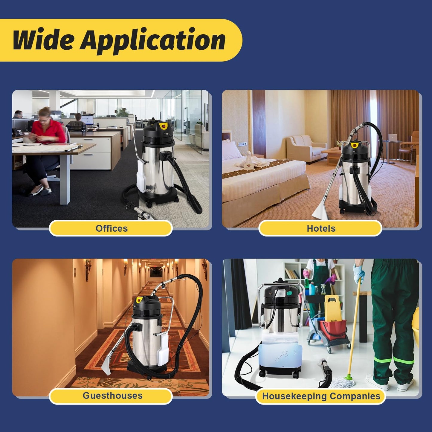 40L/11Gal Commercial Carpet Cleaner, 3 in 1 Multi-Purpose Floor Cleaning Machine Heavy Duty Extractor Vacuum Washing Machine, 1049W Powerful Sofa Curtain Carpet Cleaning Machine