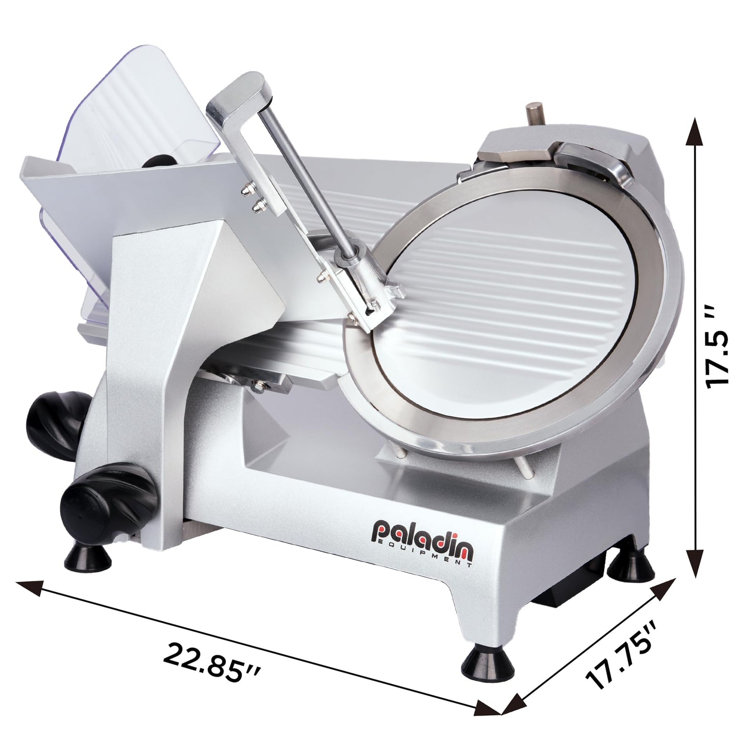 Paladin Equipment 12" Commercial Manual Meat Slicer, 2/5 HP Gravity Feed Electric Meat Slicer, deli meat cutter, Lunch Food Slicer, ham cutter with Adjustable Slicing for Semi-frozen Meat, Cheese