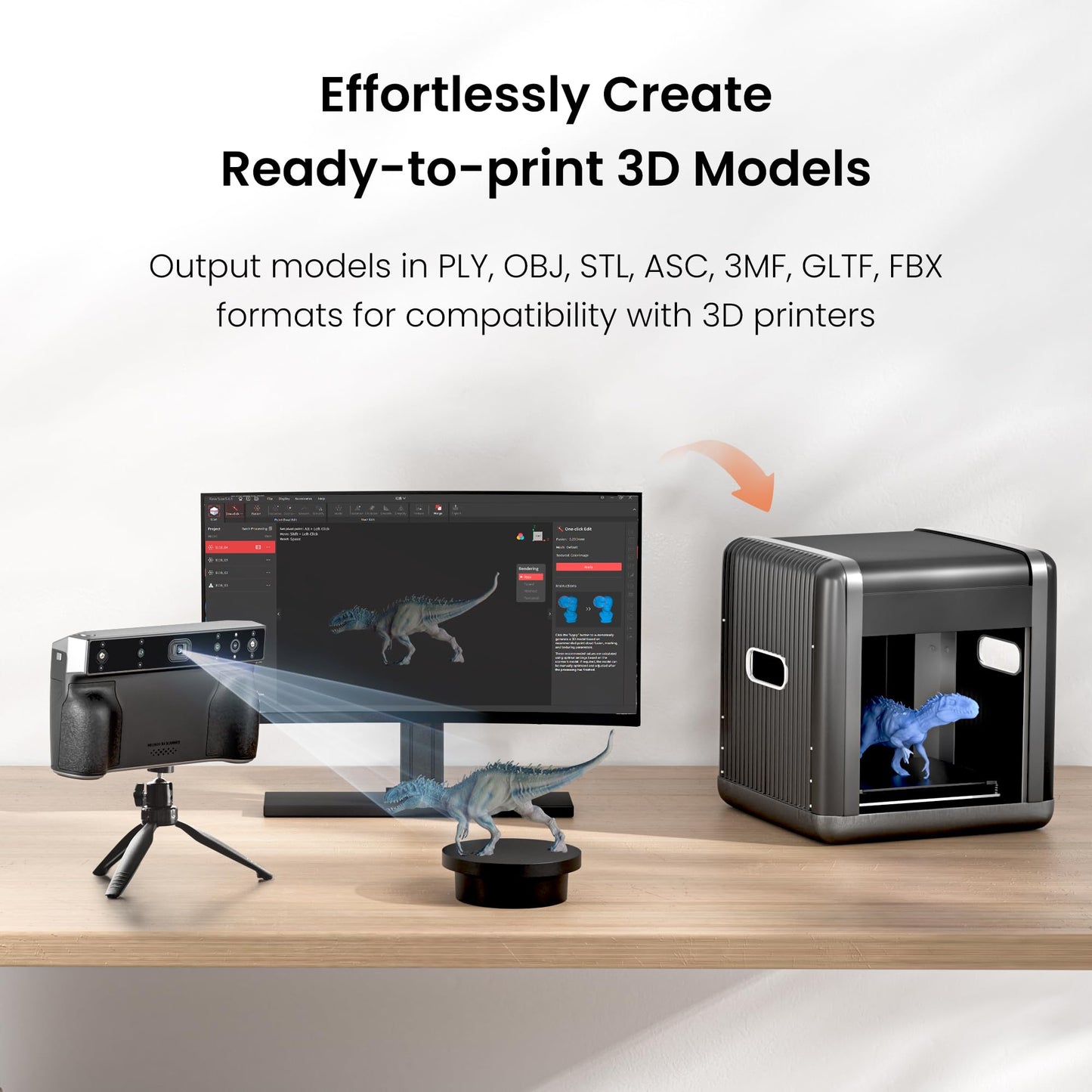 Revopoint MIRACO Pro Wireless 3D Scanner for 3D Printing, All-in-one Handheld 3D Printer Scanner, Up to 0.02 mm Precision, Full Color Scan Support for Small to Large Objects, 32GB RAM