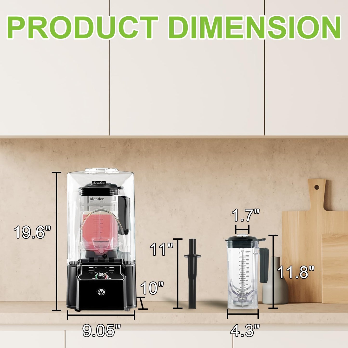 Commercial Blender for Smoothies 2200W, 80 Oz, 15 Speeds, 6-leaf Stainless Steel Blade, Heavy-Duty Commercial Blender for Smoothies, Ice Crush, Shakes, Self-Cleaning, Black