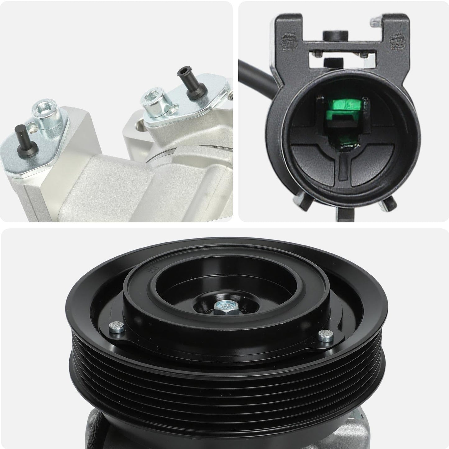 AISIN AFTERMARKET ACCHY-00922 Air Conditioner AC Compressor - Compatible with Hyundai Accent 2012-2014 1.6L, Veloster 2012-2017 1.6L - with 6-Pulley Groove, with Clutch