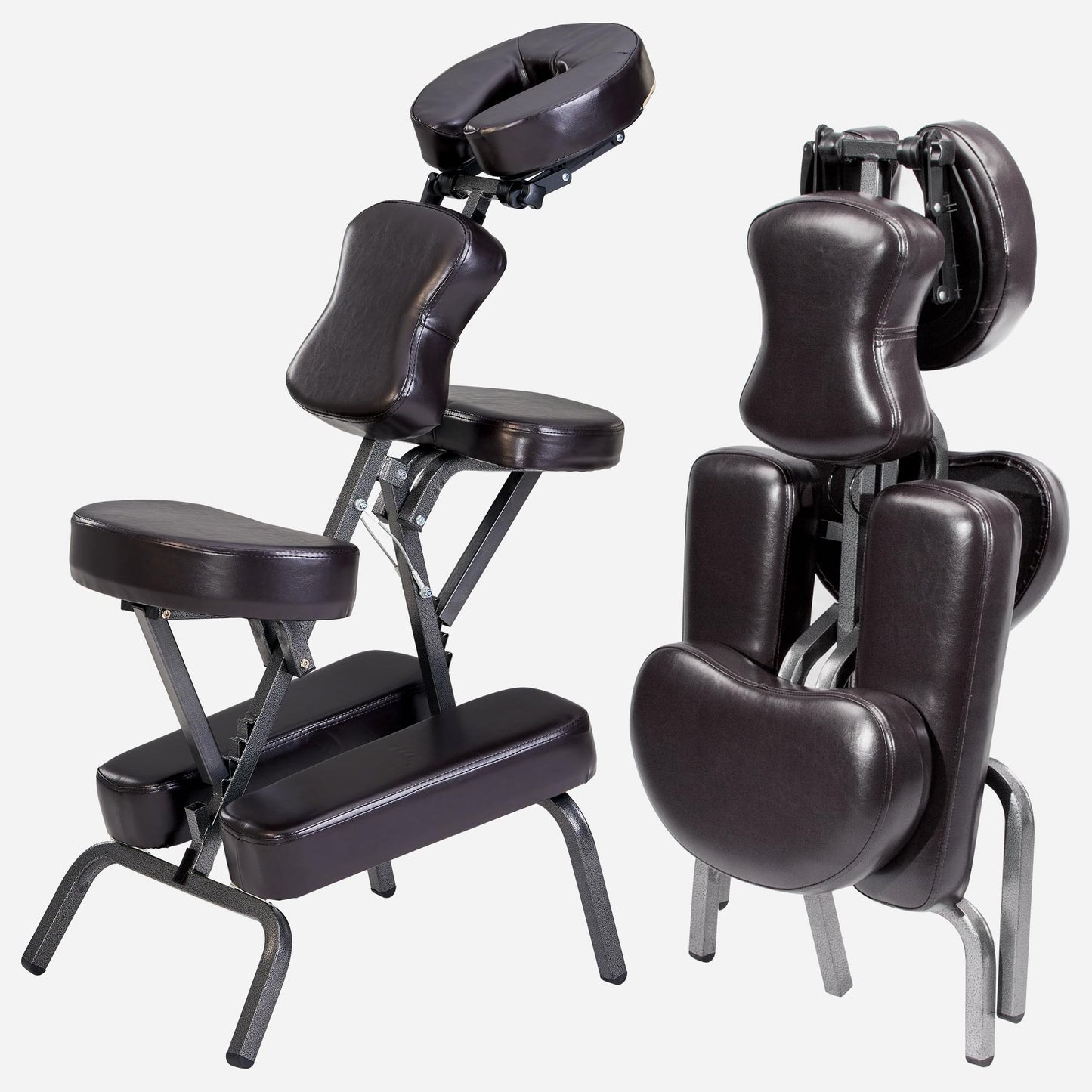 Master Massage Bedford Massage Chair Full Body Portable- Lightweight Massage Chair with Carrying Case-Tattoo Chair Height Adjustable Folding Massage Chair Face Cradle Salon Massage Chair SPA (Coffee)