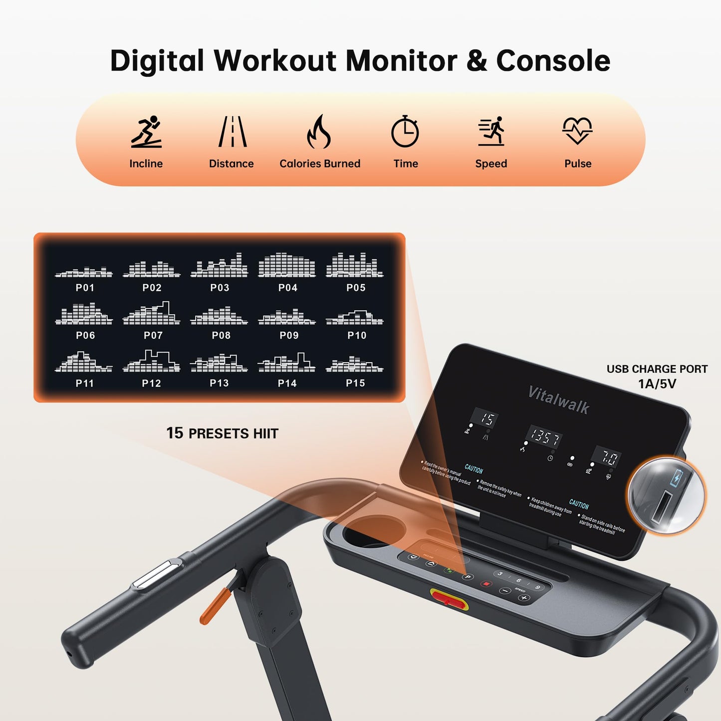 Vitalwalk Foldable Treadmill with Auto Incline, 48"x18" Wide Running Belt, 10MPH, 3.5HP Brushless, Walking Pad Treadmill for Home, Auto Folding, No Installation, 350LBS Capacity, APP, 20% Auto Incline