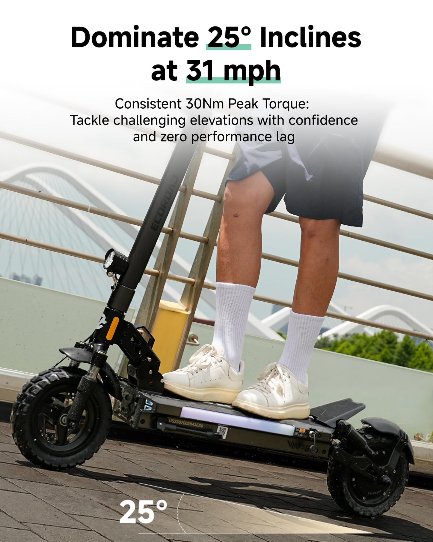 ECOROAD Electric Scooter for Adults, 1000W Peak Motor Up to 31 MPH, 37+ Miles Long Range, 10" All-Terrain Pneumatic Tires, Foldable Heavy Duty 330+ lbs E-Scooter with App & RGB Lights