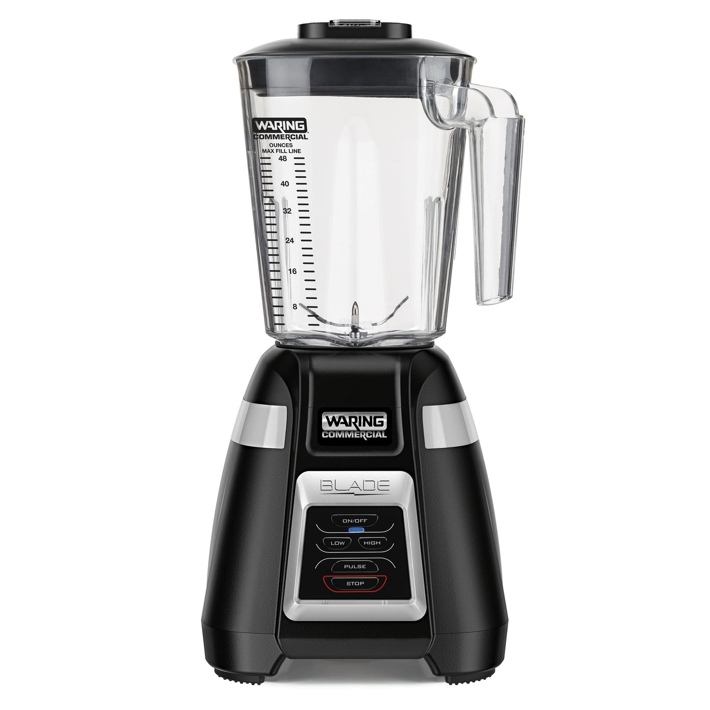 Waring Commercial BB320 Blade 1 HP Blender, Toggle Switch Controls with Pulse feature, 48 oz BPA Free Copolyester Stacking Container, 120V, 5-15 Phase Plug Black