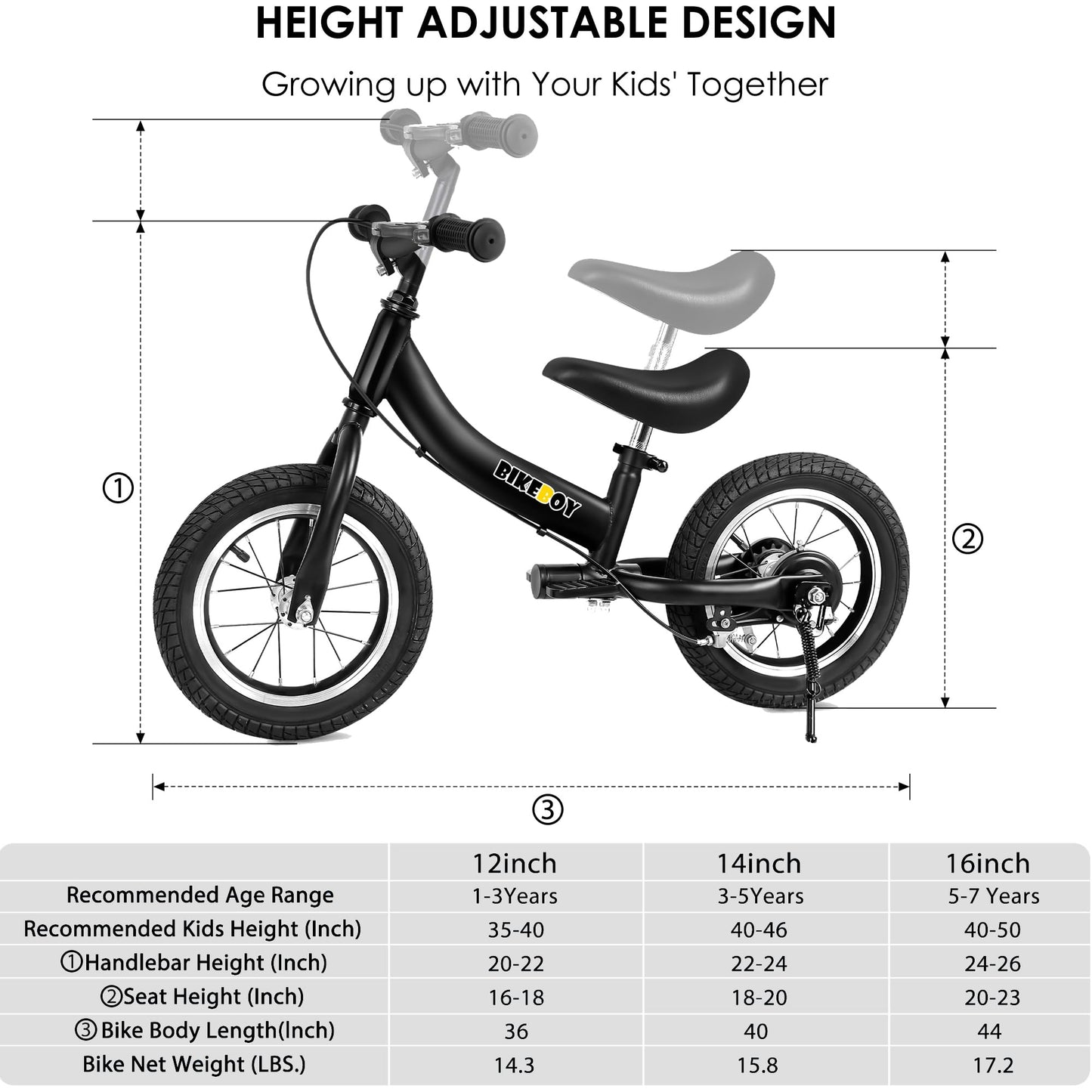 Balance Bike 3 in 1,The Dual Use of a Kids Balance Bike and Toddler Bike, for 2 3 4 5 6 7 Years Old -12 14 16 Inches with Training Theory, Brake, Pedal