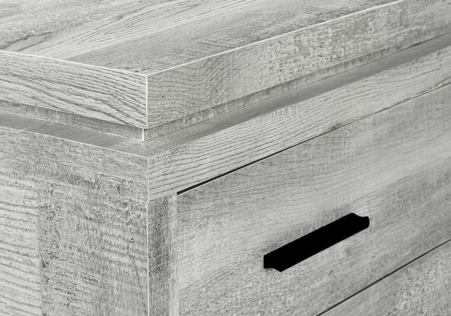 Monarch Specialties Computer Desk L-Shaped Corner Desk with storage - Left or Right Facing - 60"L (Grey Reclaimed Wood Look)
