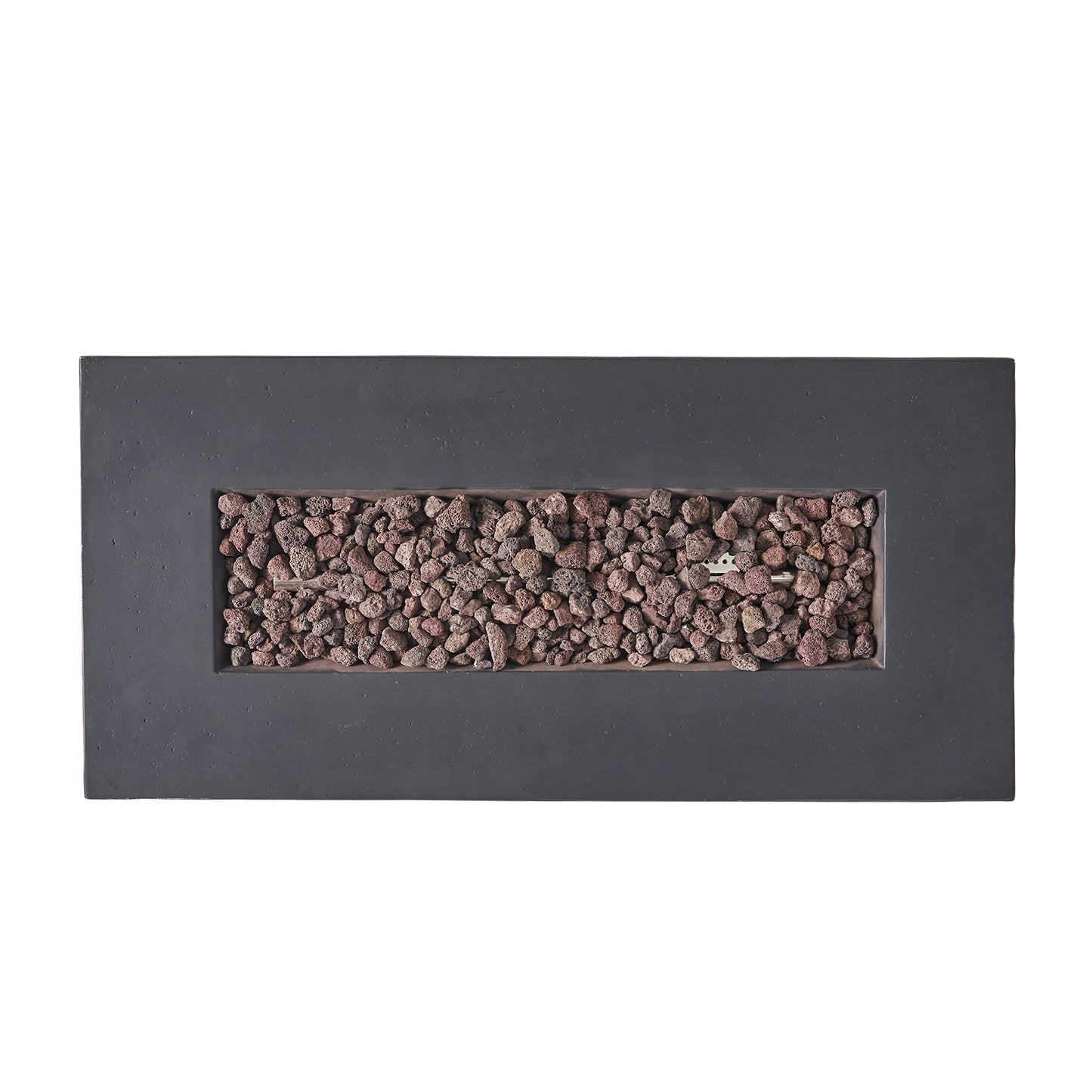 Christopher Knight Home Aidan Outdoor 40,000 BTU Rectangular Fire Pit (No Tank Holder) - Lightweight Concrete - Dark Gray