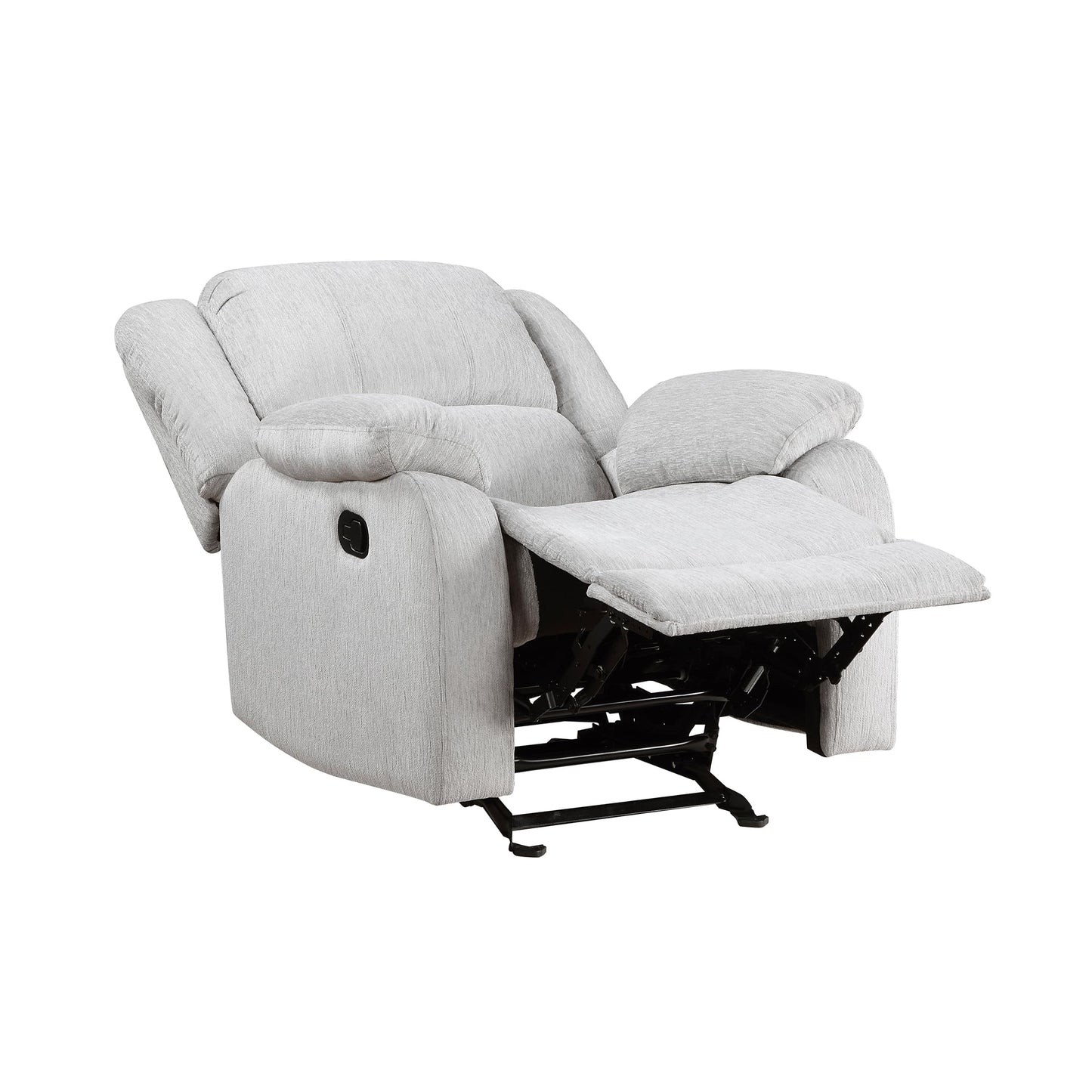 Lexicon Manual Glider Recliner Sofa Chair, Home Theater Seating, Wall Hugger Manual Reclining Nursery Chair for Bedroom/Living Room/Office/Apartment, Grey Chenille