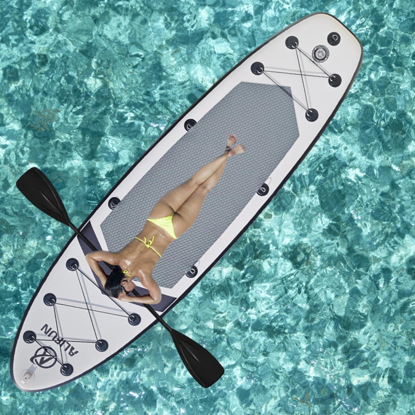 Inflatable Stand Up Paddle Board, Blow Up Paddle Board SUP 10'6"x32"x6", All Around Paddleboards for Beginner & Intermediate, Built-in Camera Mount, Military Grade PVC with Full Accessory Package