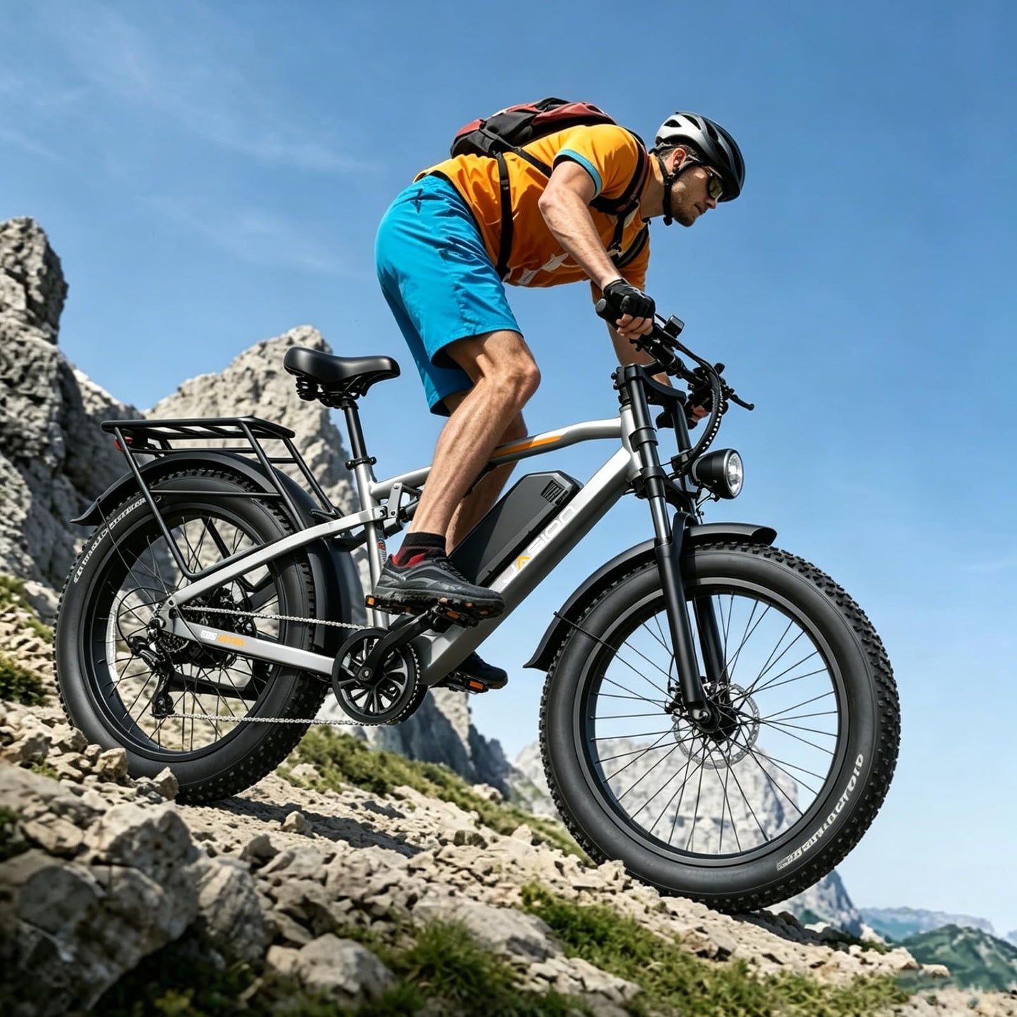 Jasion EB5 Ultra Electric Bike for Adults, Peak 2500W Ebike with 52V 20Ah (1040Wh) Battery, Dual Suspension & Hydraulic Brakes, 26"x4" Fat Tire Off-Road Electric Bicycle