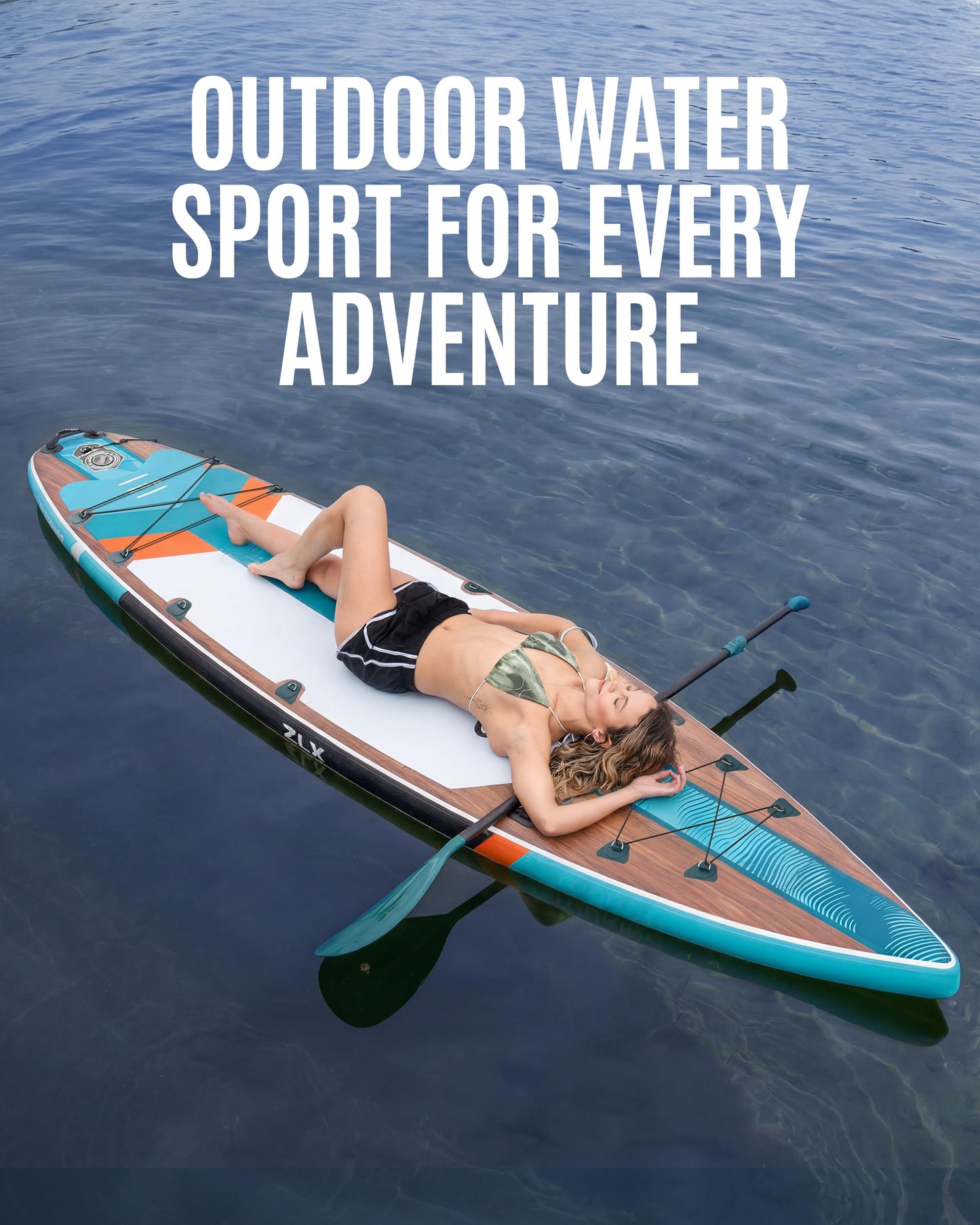 ZLX 11'6" Extra Wide Inflatable Paddle Board with Seat, Touring Stand Up Paddleboard, Fast Long-Distance SUP, Stable Center Fin, Portable Backpack & Accessories for Adults, 500lb/3 People/Family